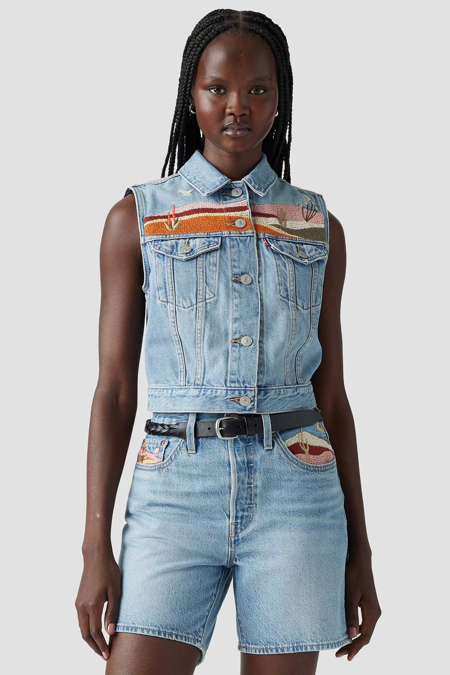 Женский голубой джинсовый жилет Levi’s® 002A7;0000