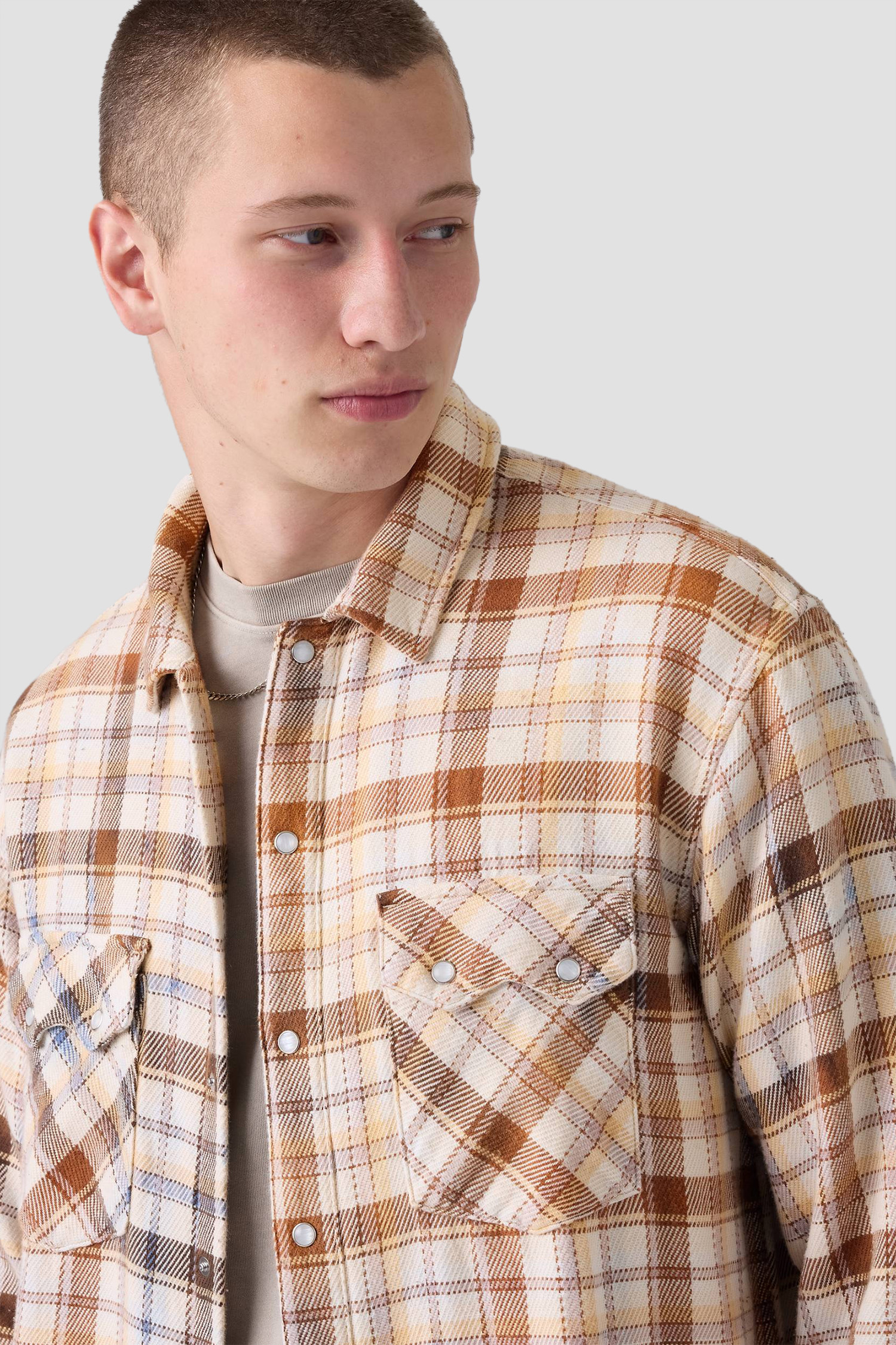 Мужская бежевая рубашка в клетку Levi’s® 0085P;0000