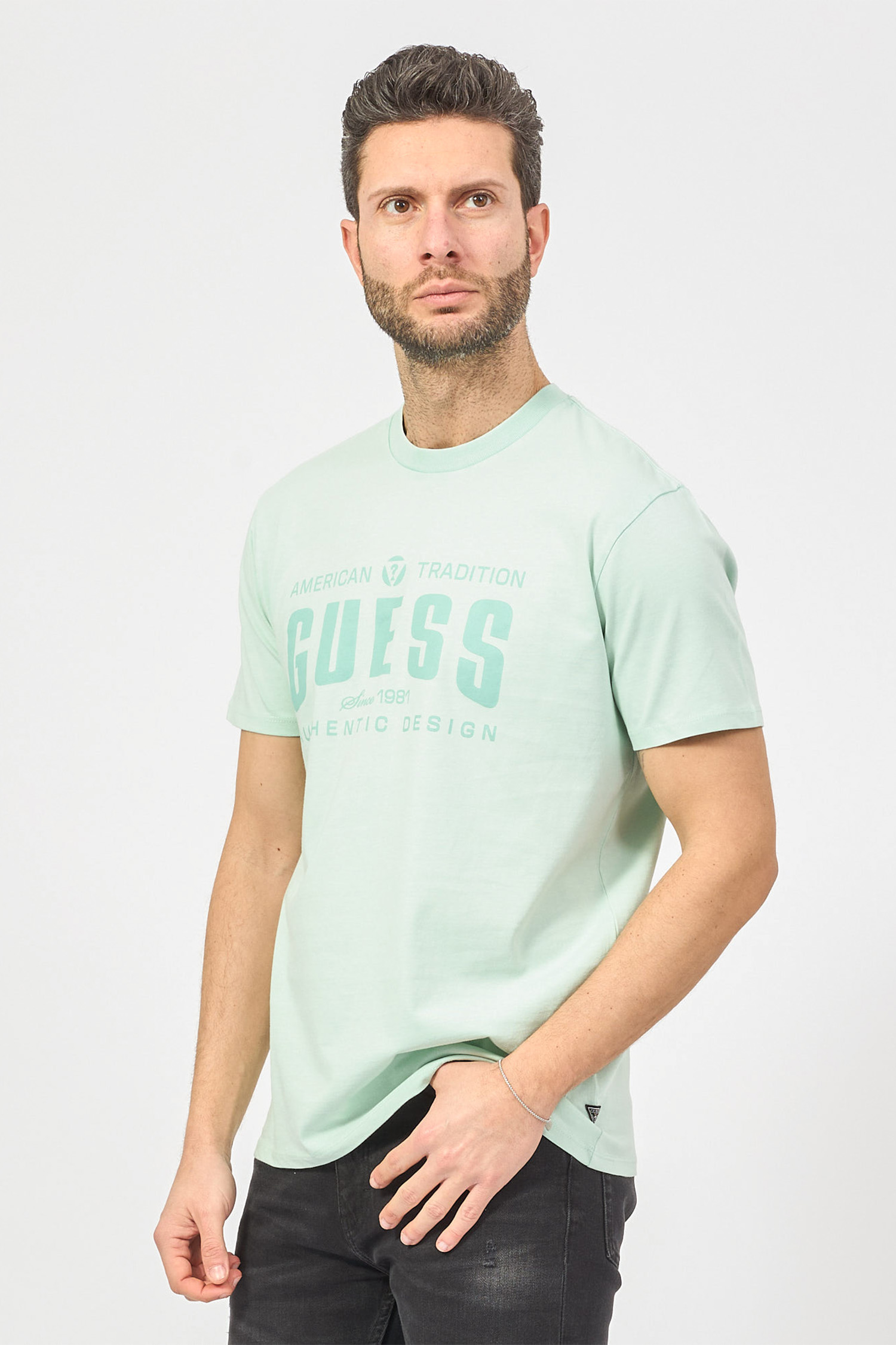 Чоловіча м'ятна футболка Guess M5GI27.KBW41;F8BD