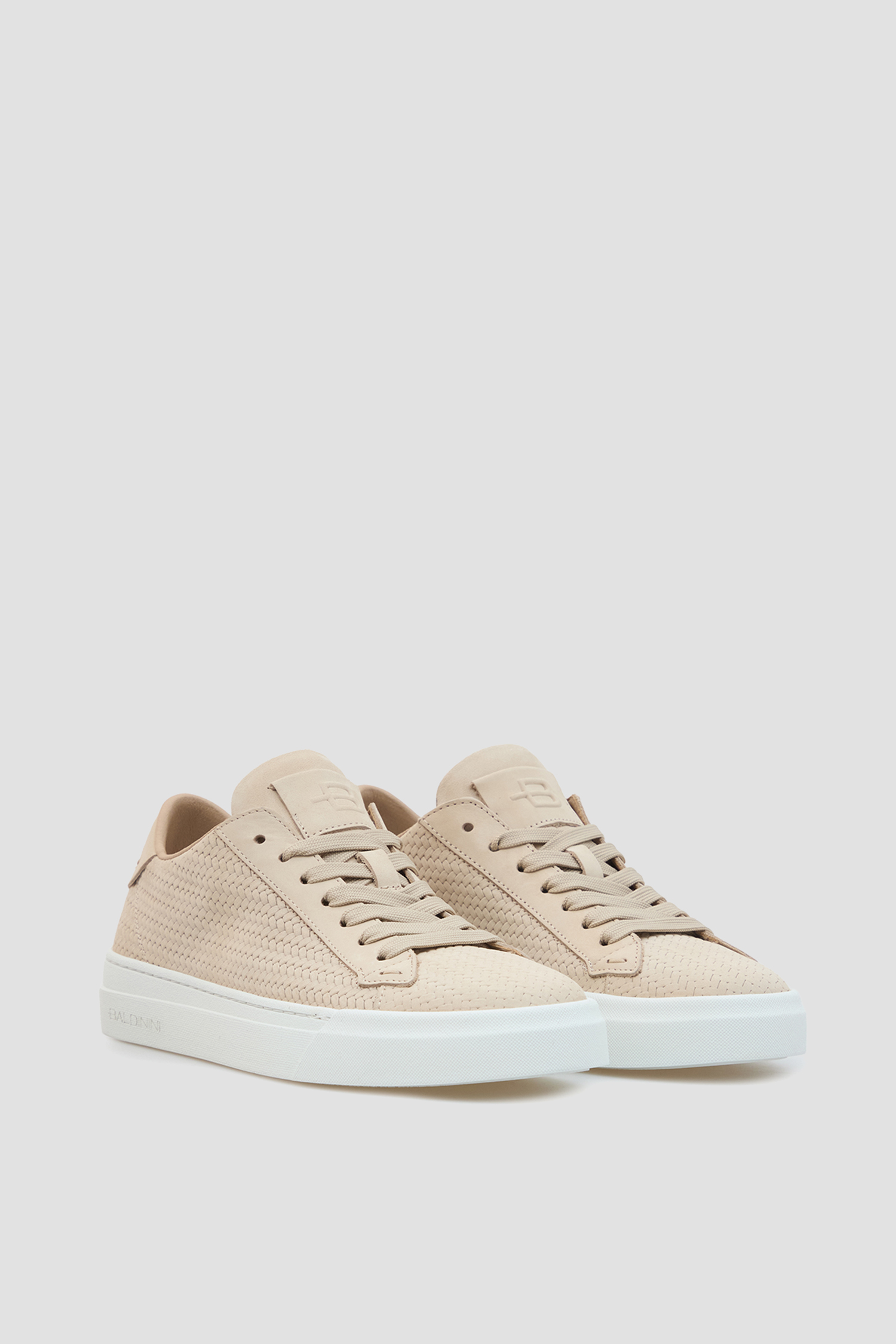 Женские бежевые кожаные кеды BALDININI D6E801P1NBIN;2000