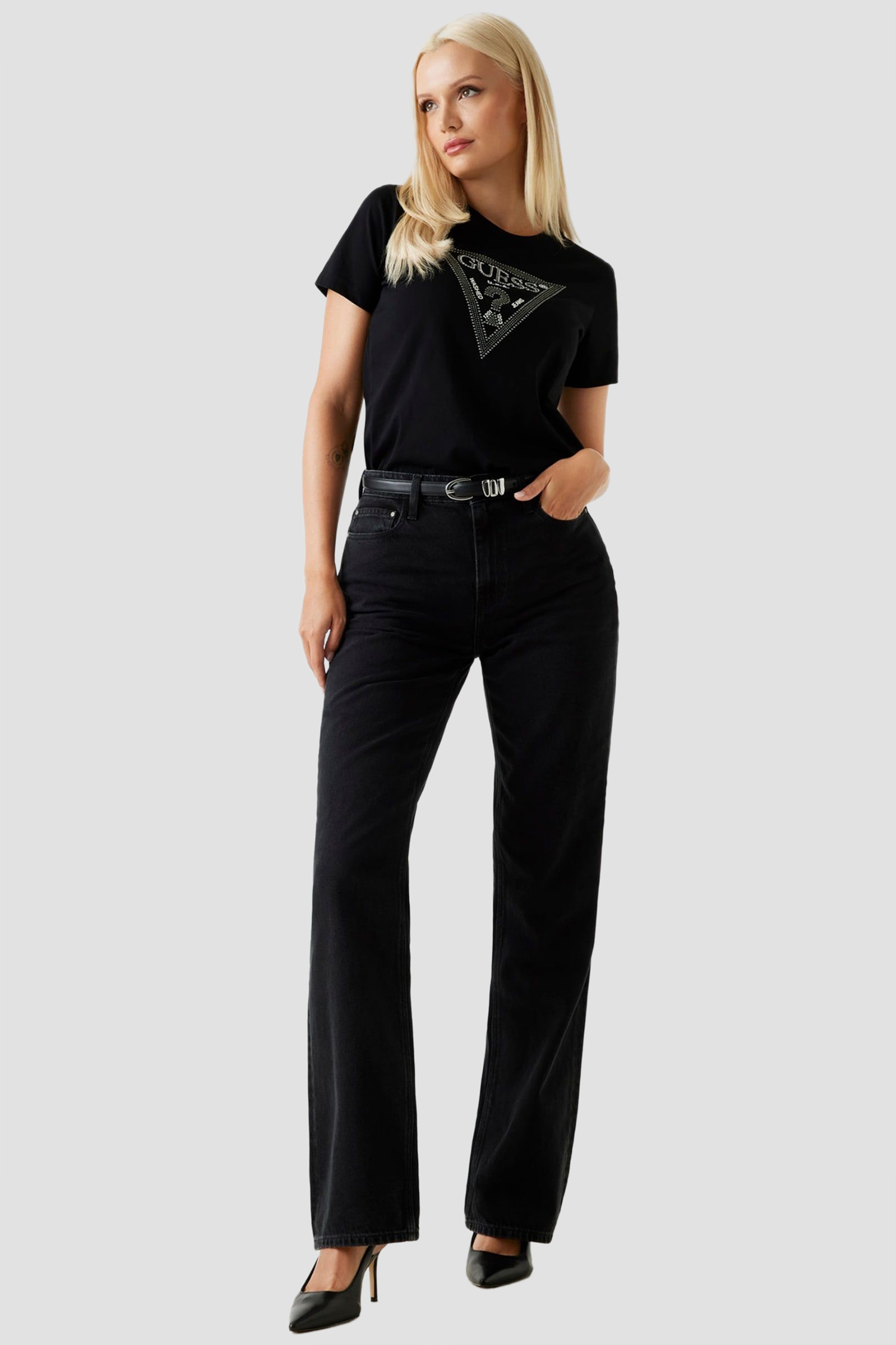 Женские черные джинсы Guess W5BA33.D0981;WNTK