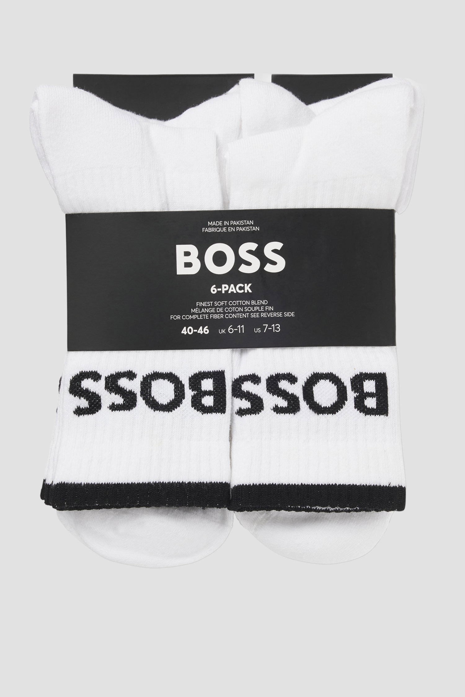 Чоловічі білі шкарпетки (6 пар) BOSS 50510168;100
