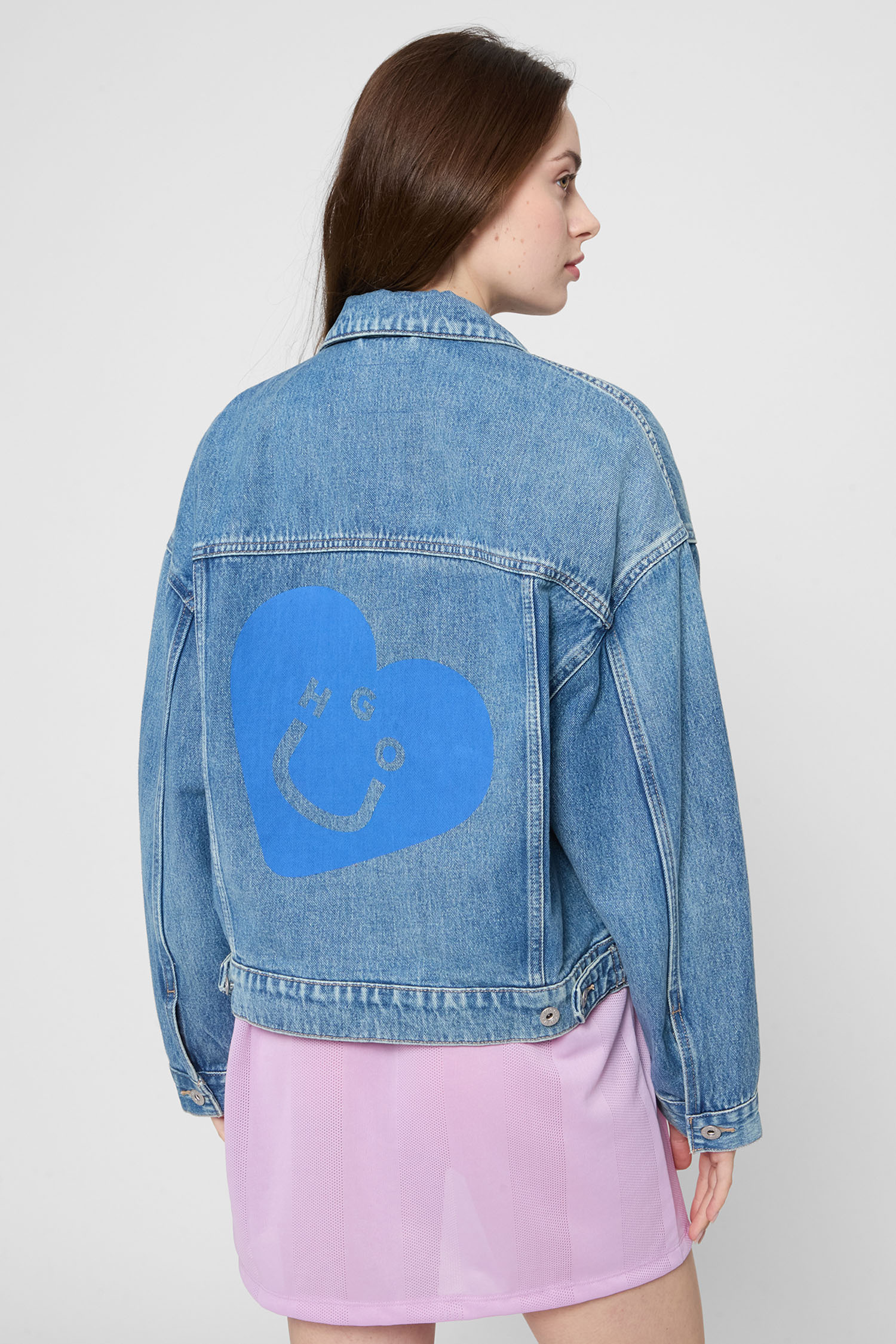 Женская синяя джинсовая куртка HUGO BLUE 50541559;428