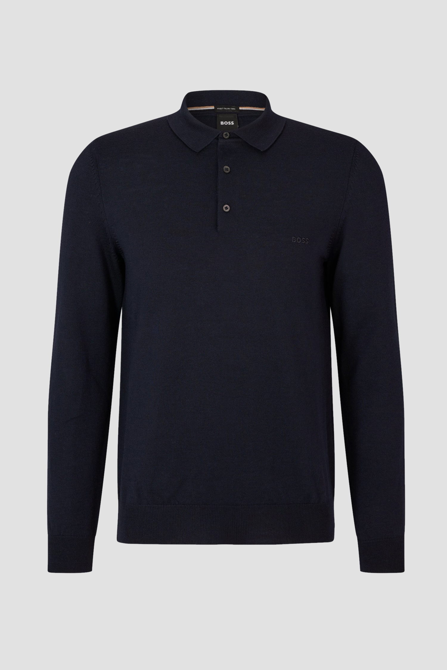 Мужское темно-синее шерстяное поло BOSS 50476357;404