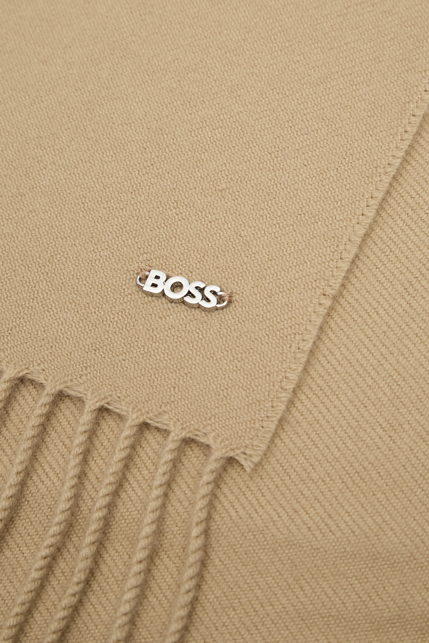 Женский бежевый шерстяной шарф BOSS 50517216;260