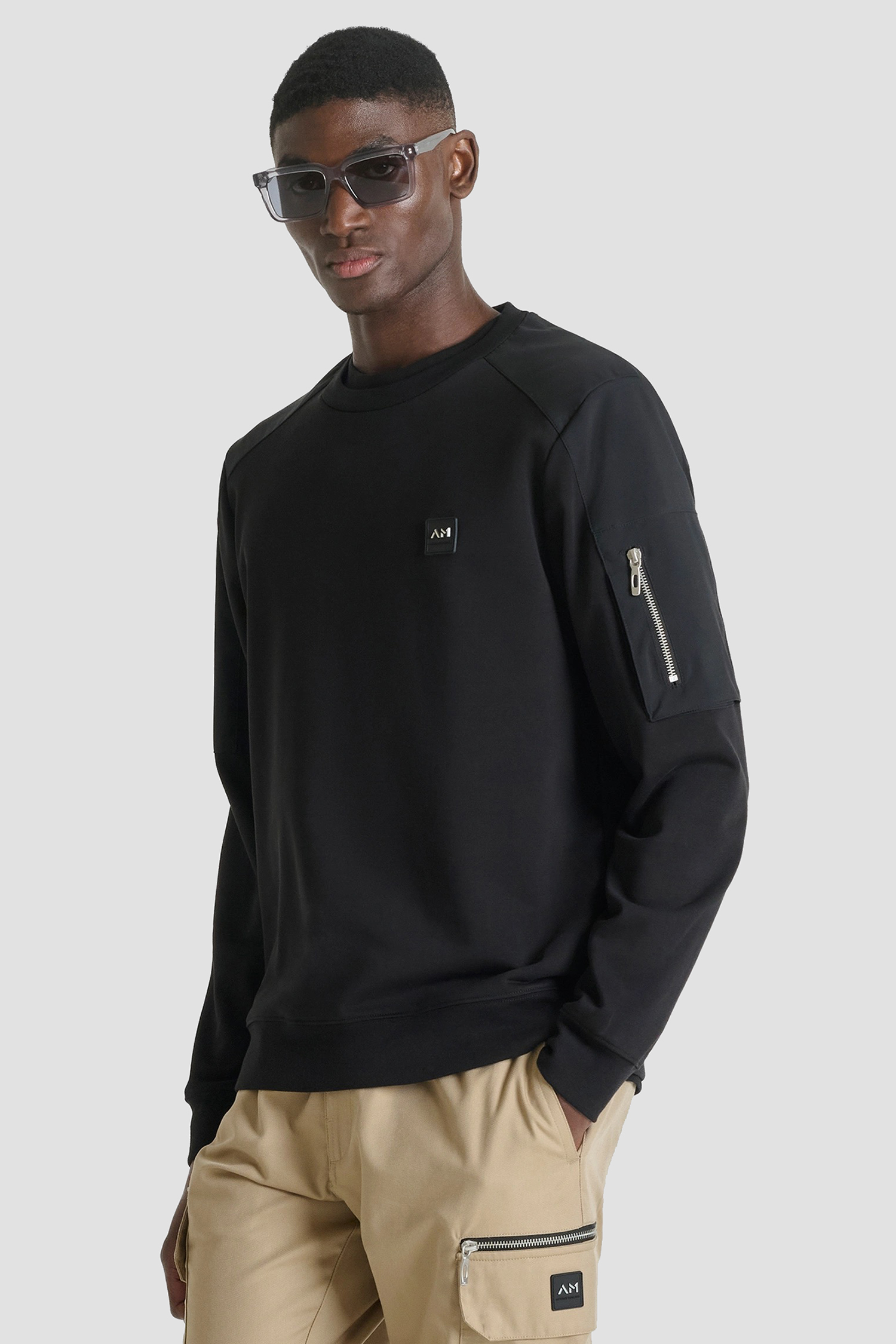 Мужской черный свитшот Antony Morato MMFL01123.FA150188;9000