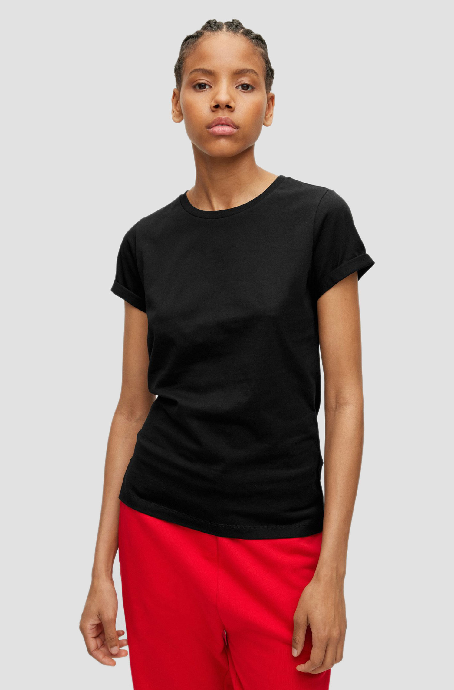 Женская черная футболка HUGO 50417212;001