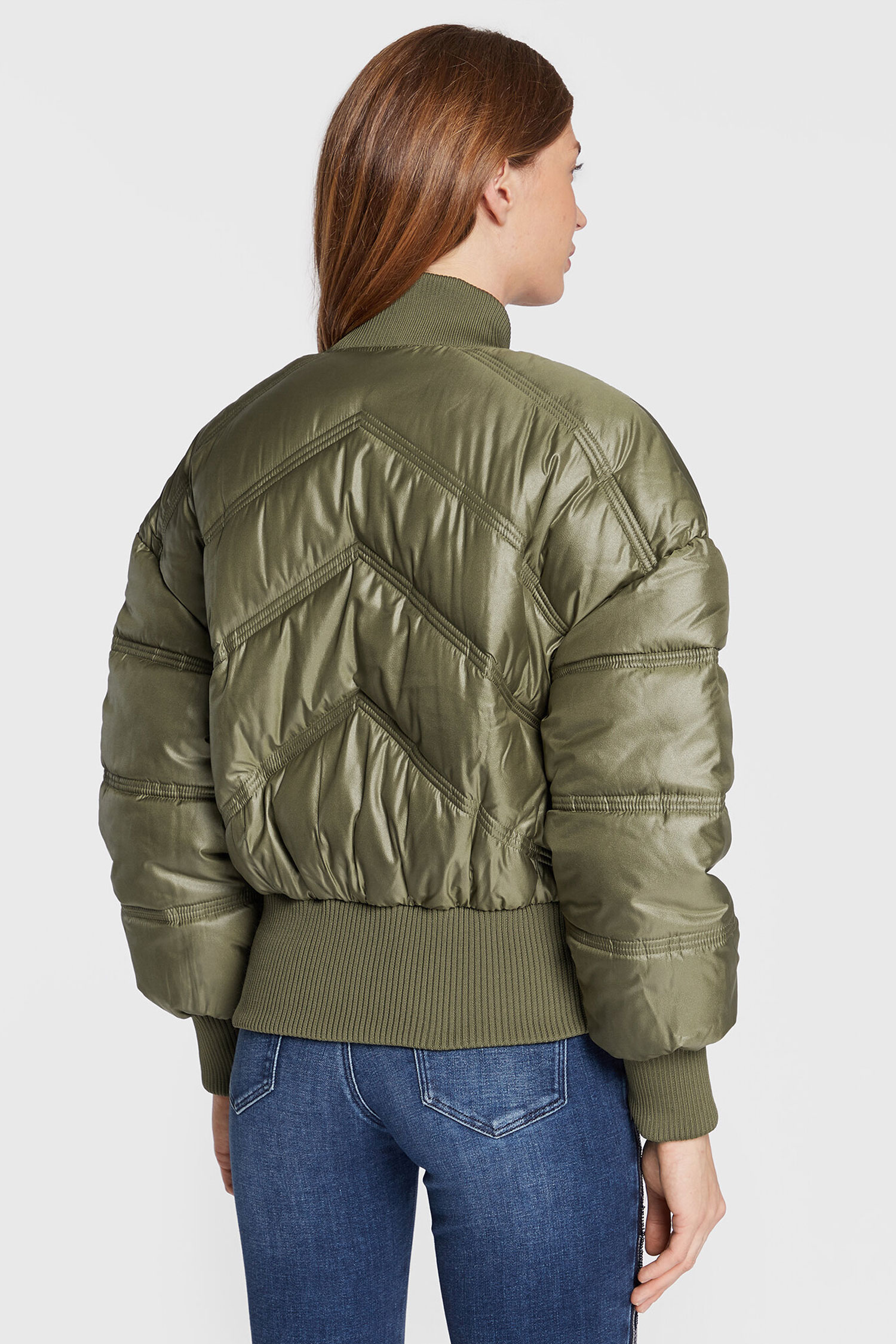 Женская оливковая куртка Guess W2BL45.WEWS0;F8BC