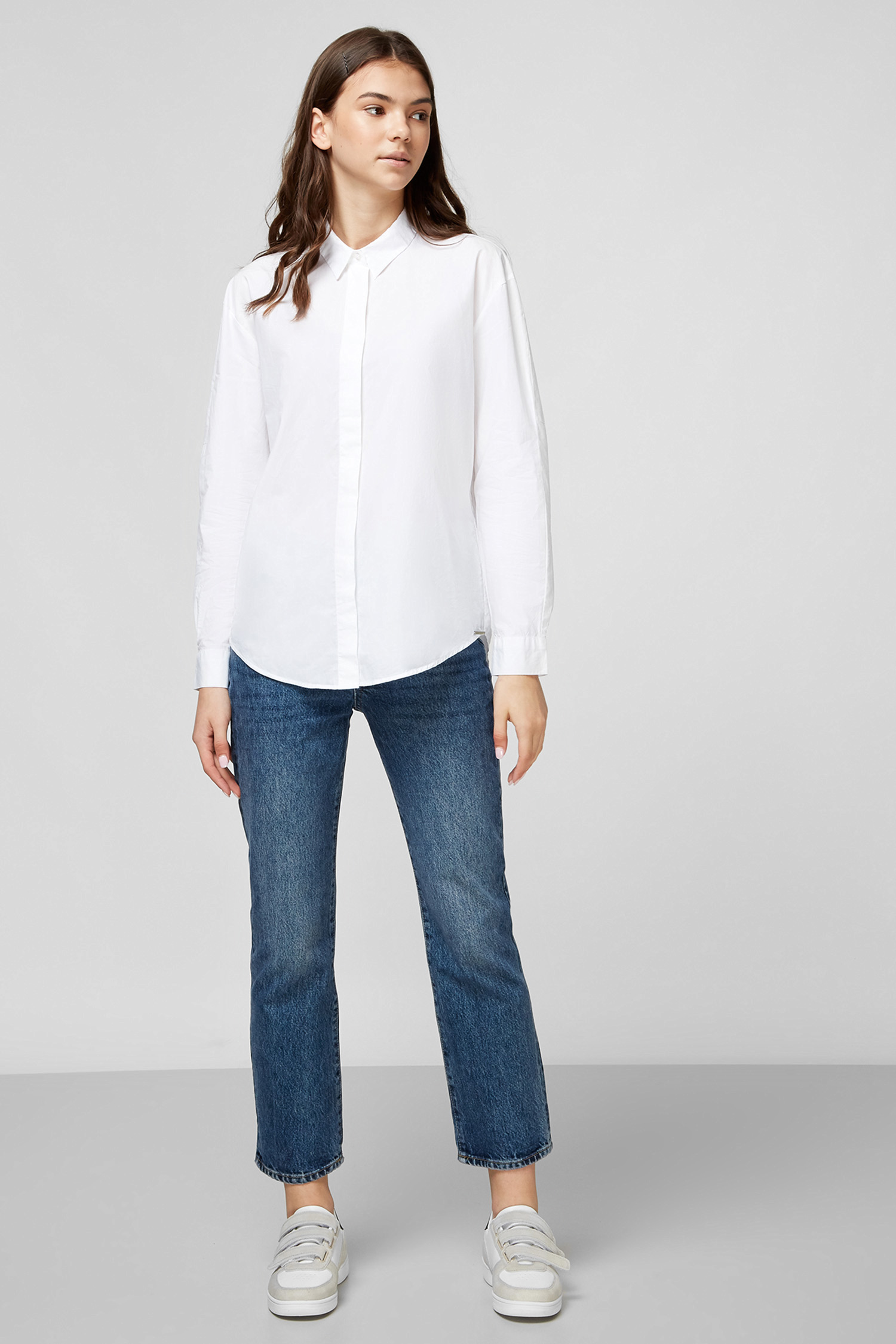 Белая рубашка для девушек SuperDry W4010020A;04C