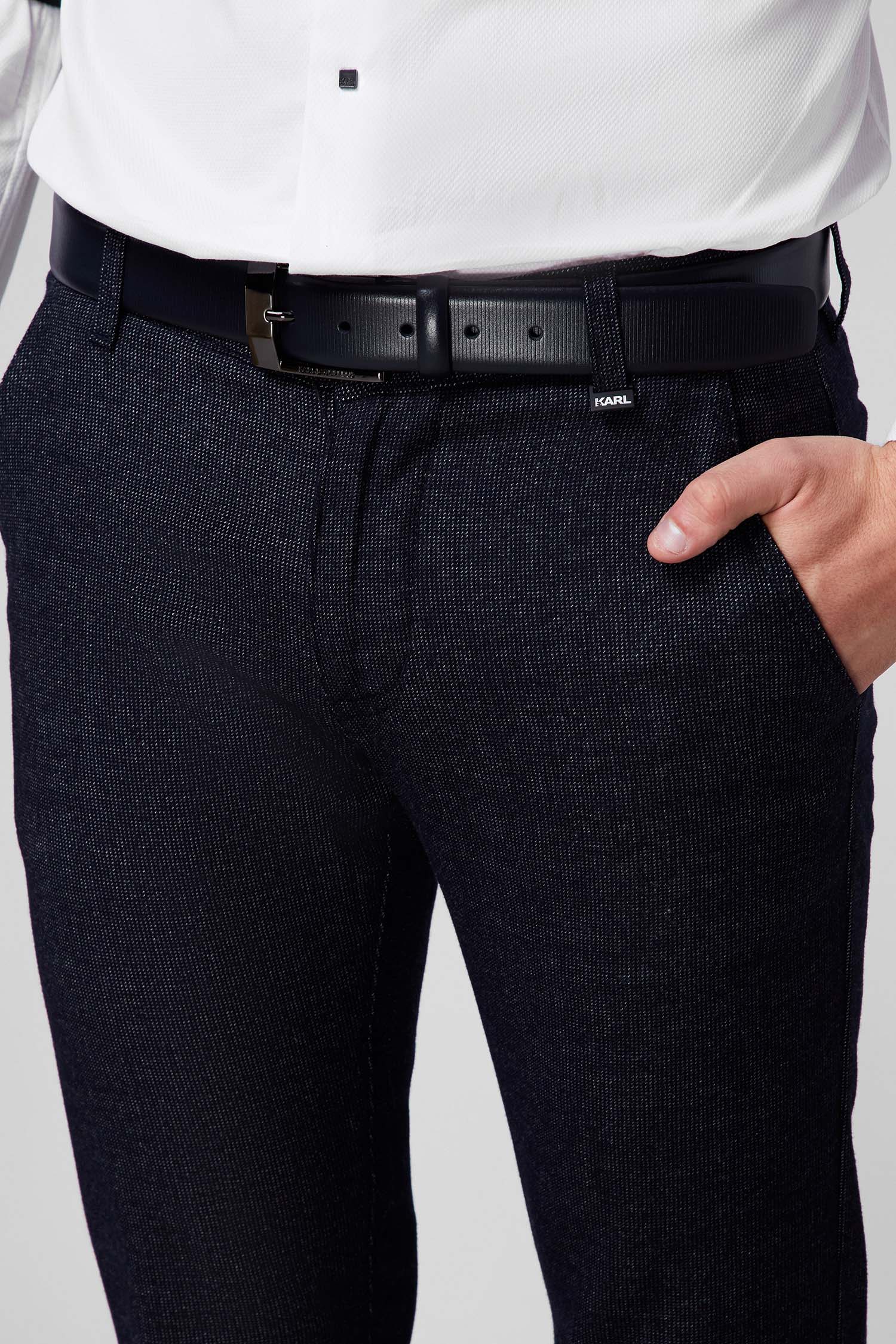 Мужской темно-синий кожаный ремень Karl Lagerfeld 502428.815300;690