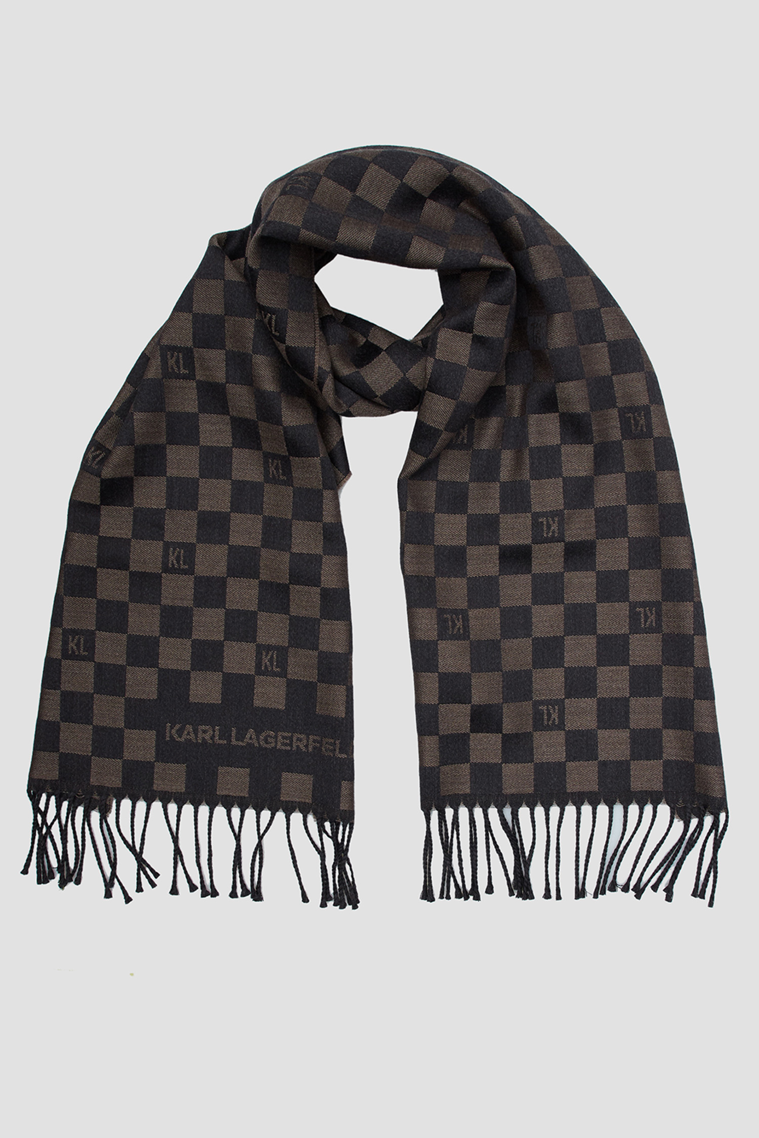 Мужской шерстяной шарф в клетку Karl Lagerfeld 534131.805001;480