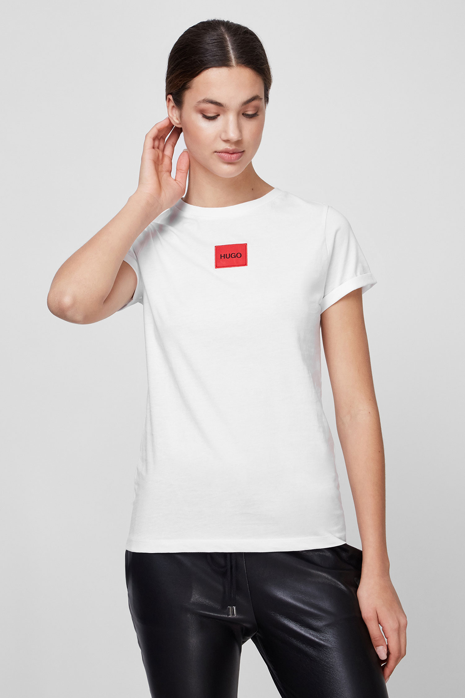 Женская белая футболка HUGO 50456008;100