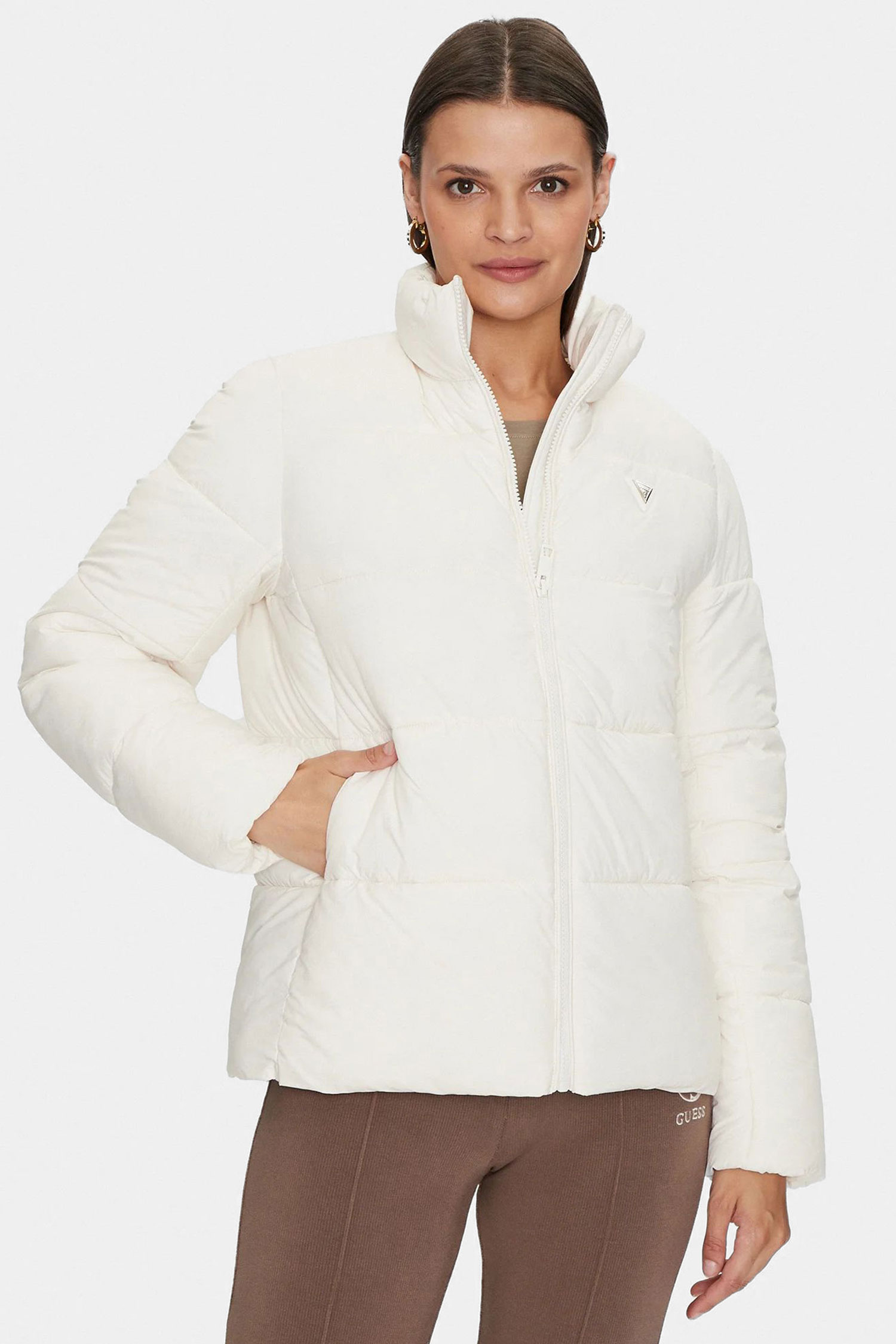 Женская белая куртка Guess V4YL03.WFUD0;D001