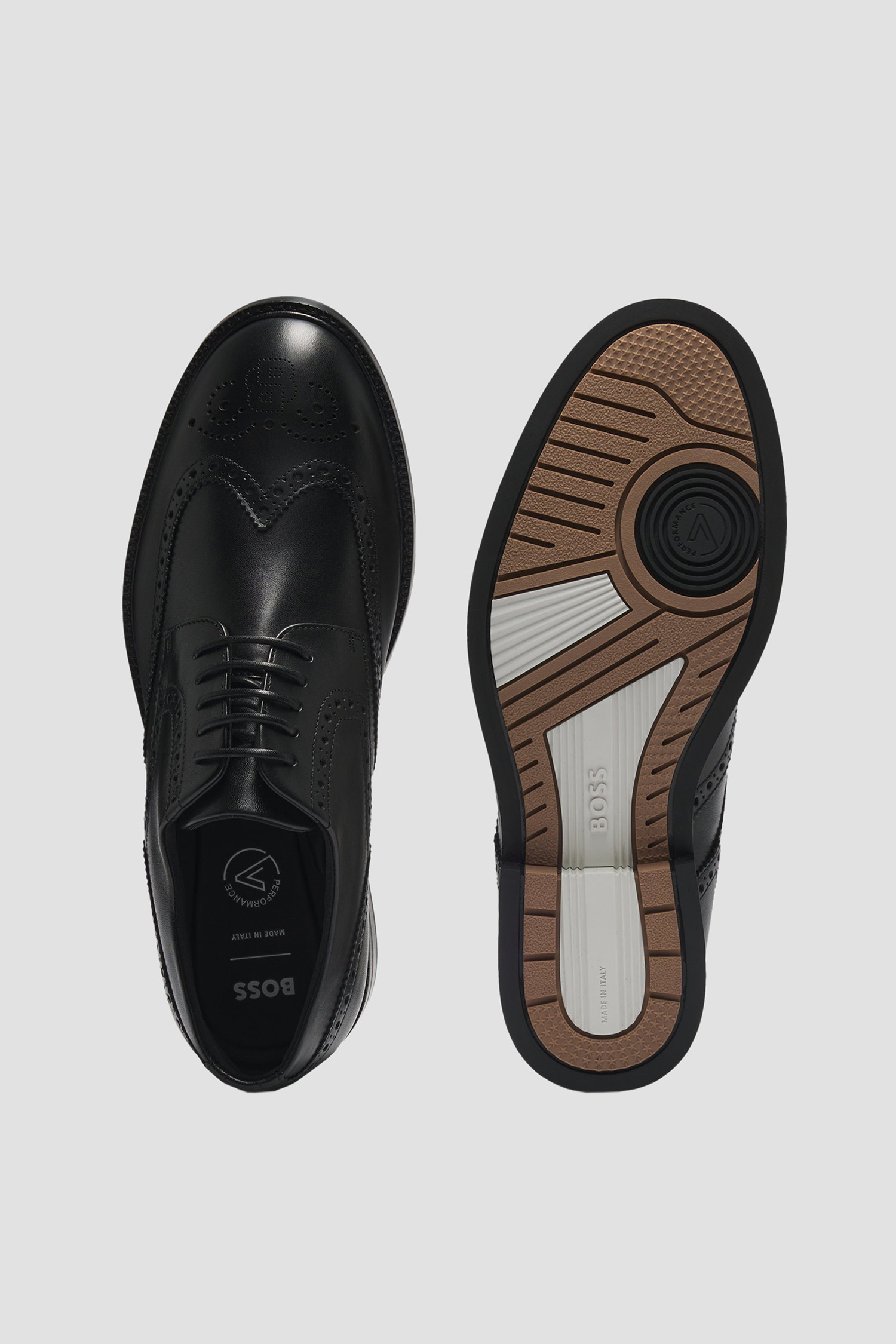 Мужские черные кожаные броги BOSS 50521227;001