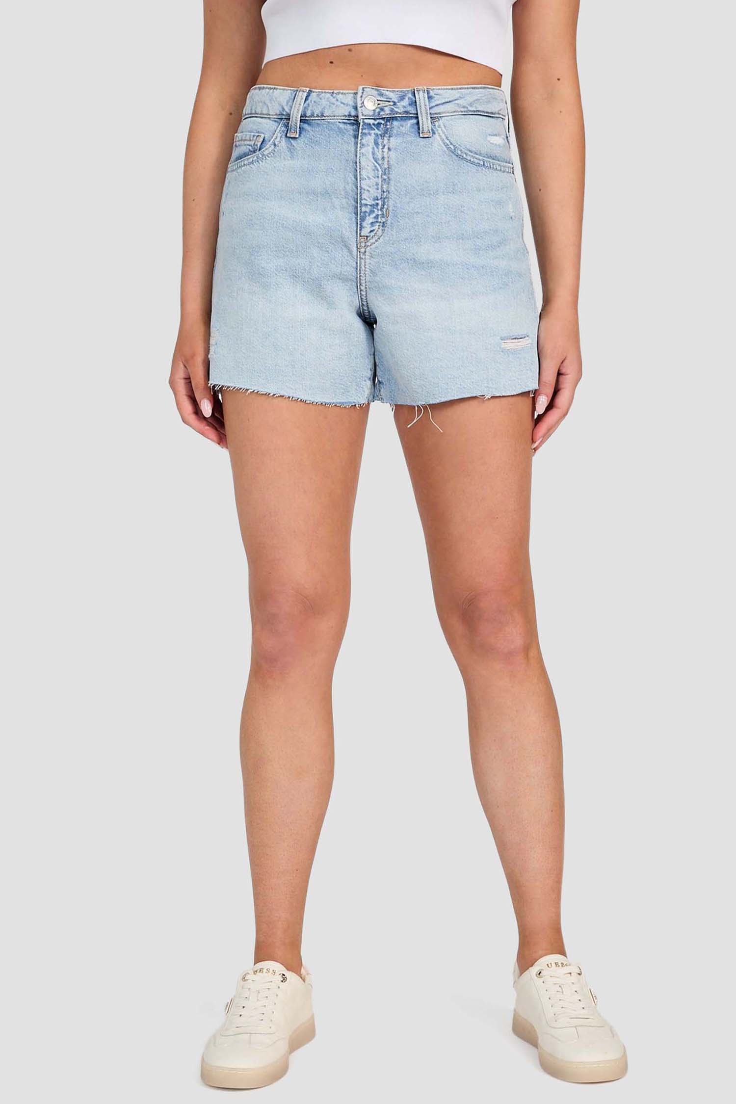 Женские голубые джинсовые шорты Guess W5GD74.D5B96;MRCA