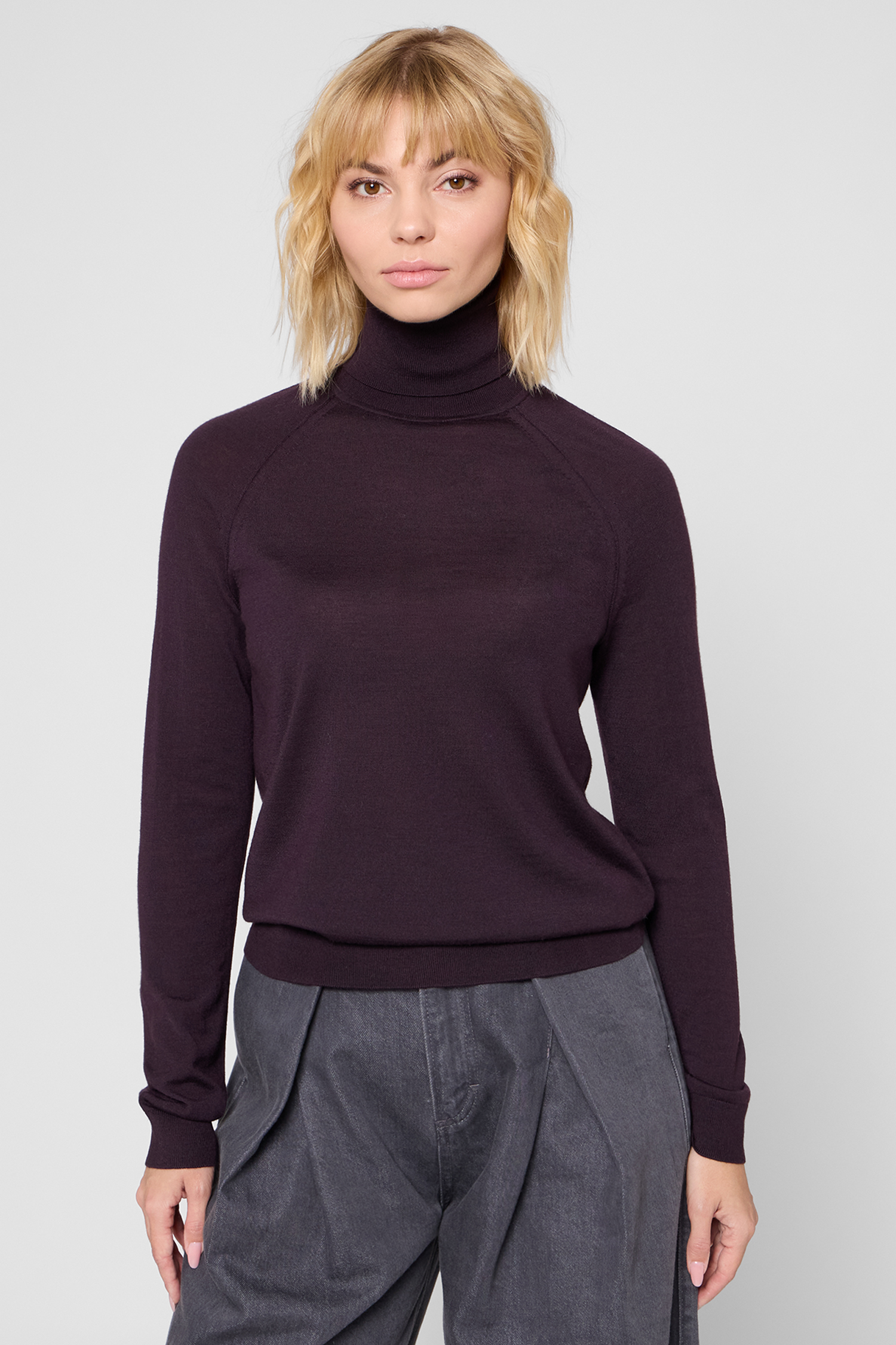 Женский бордовый шерстяной гольф BOSS 50548298;557