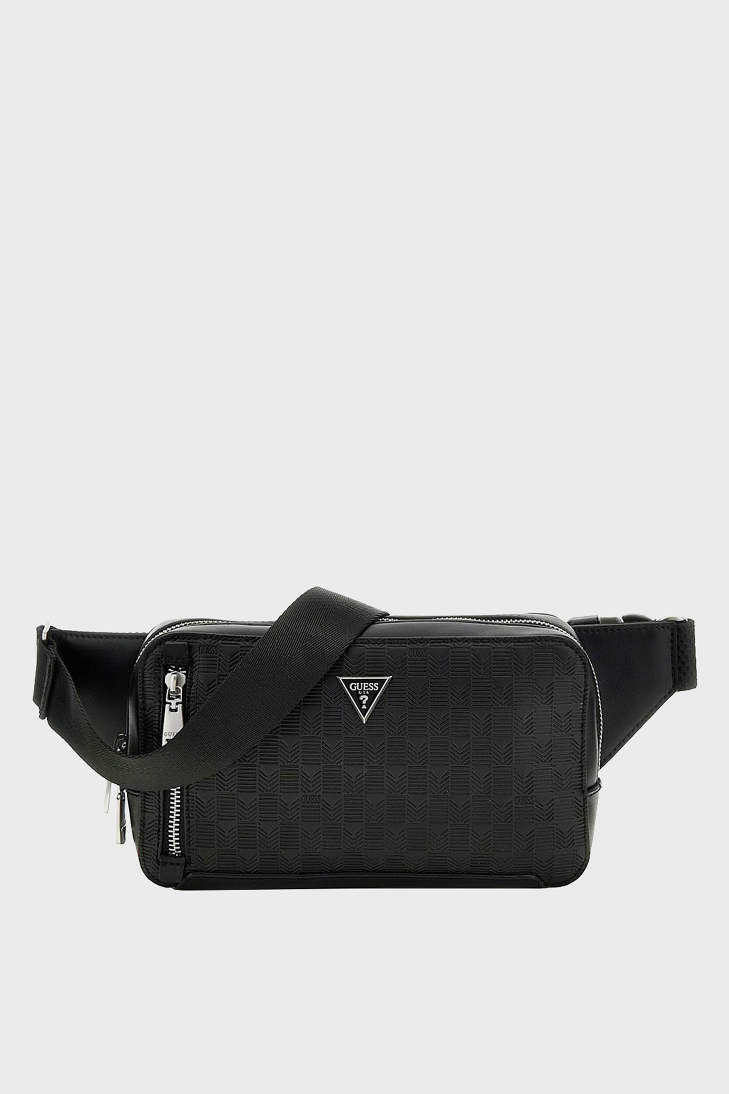 Чоловіча чорна поясна сумка з візерунком Guess HMTODE.P5221;BLA
