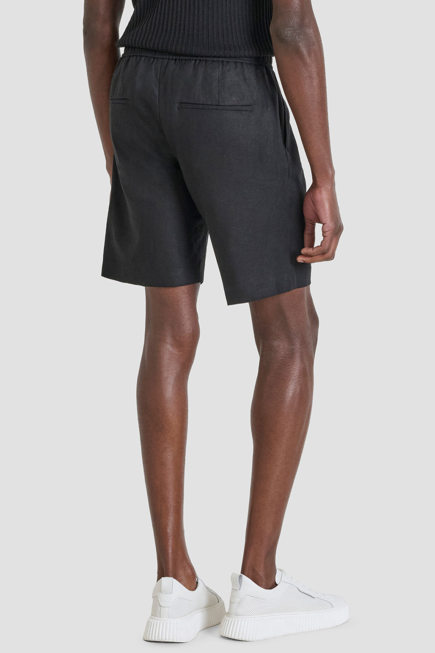 Мужские черные льняные шорты Antony Morato MMSH00215.FA800126;9000