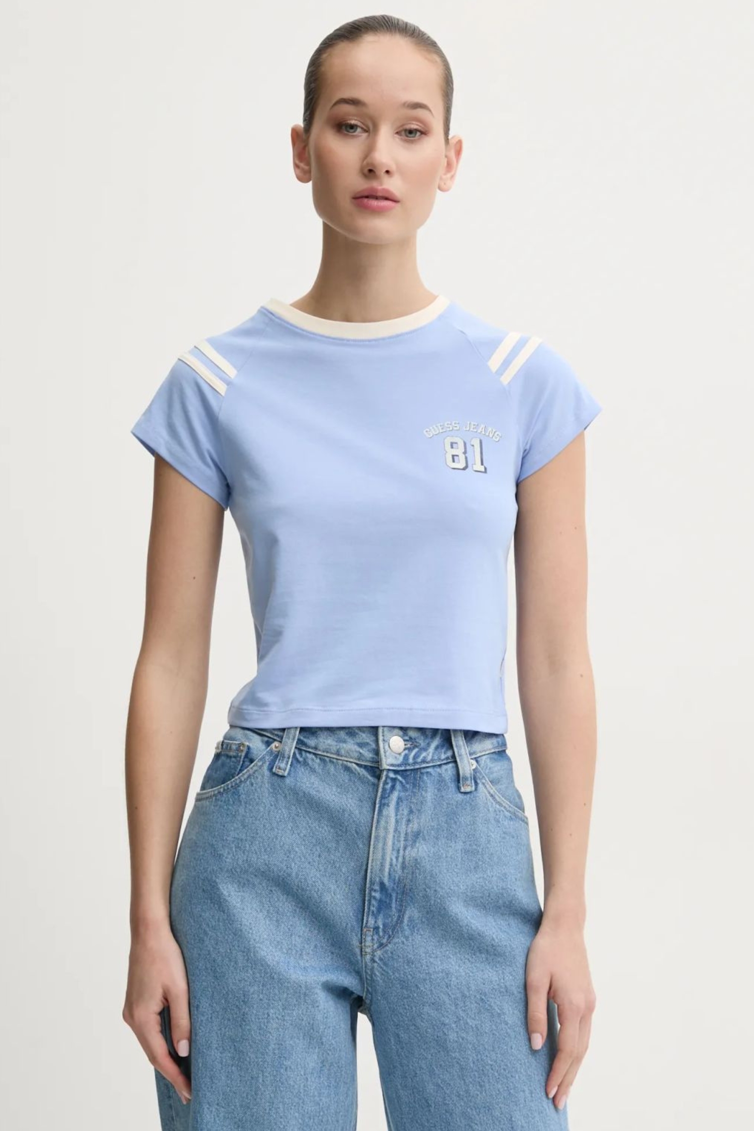 Жіноча блакитна футболка Guess Jeans W5RI53.J1314;G7CP