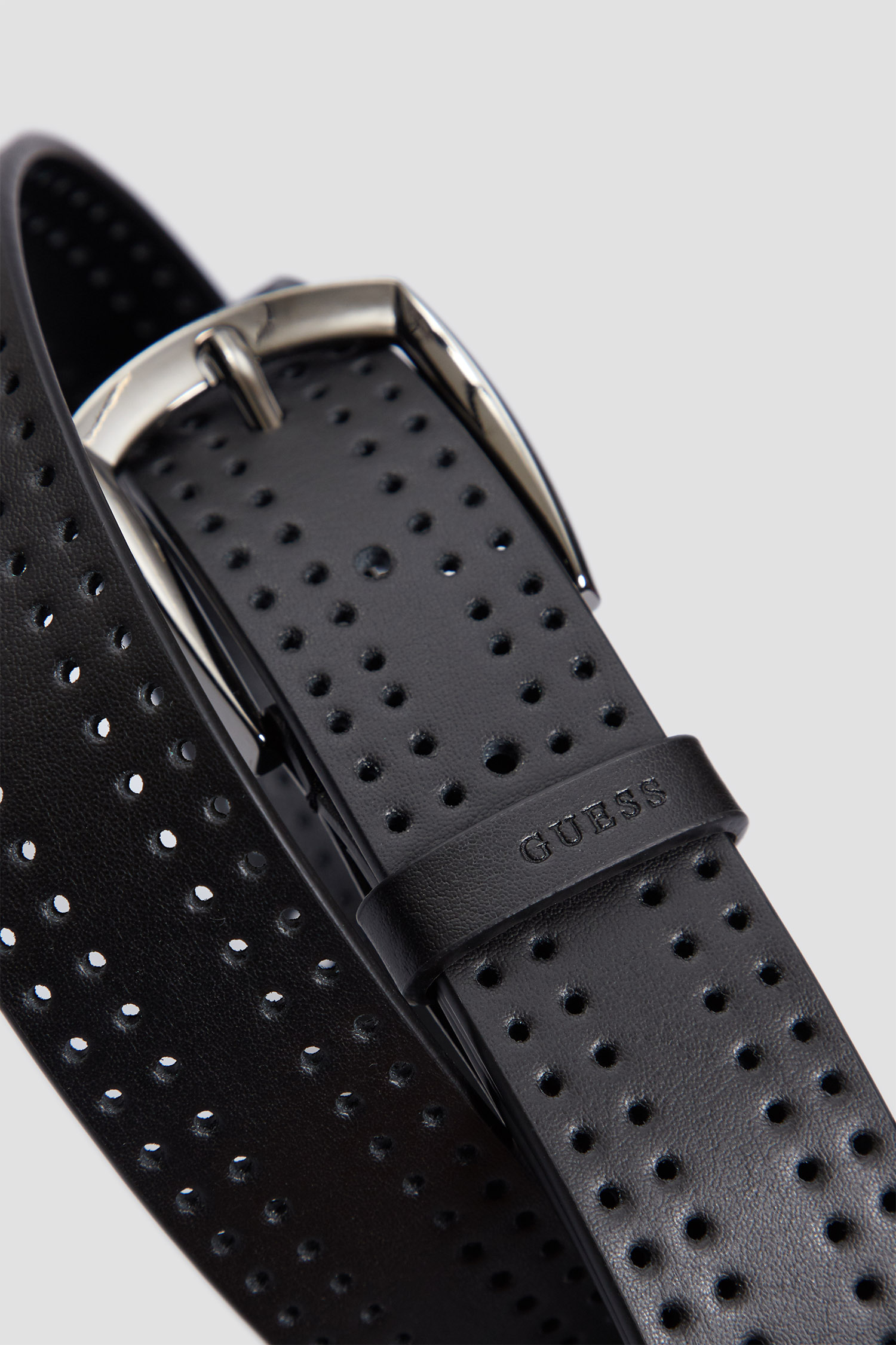 Мужской черный кожаный ремень Guess BM7759.LEA35;BLA