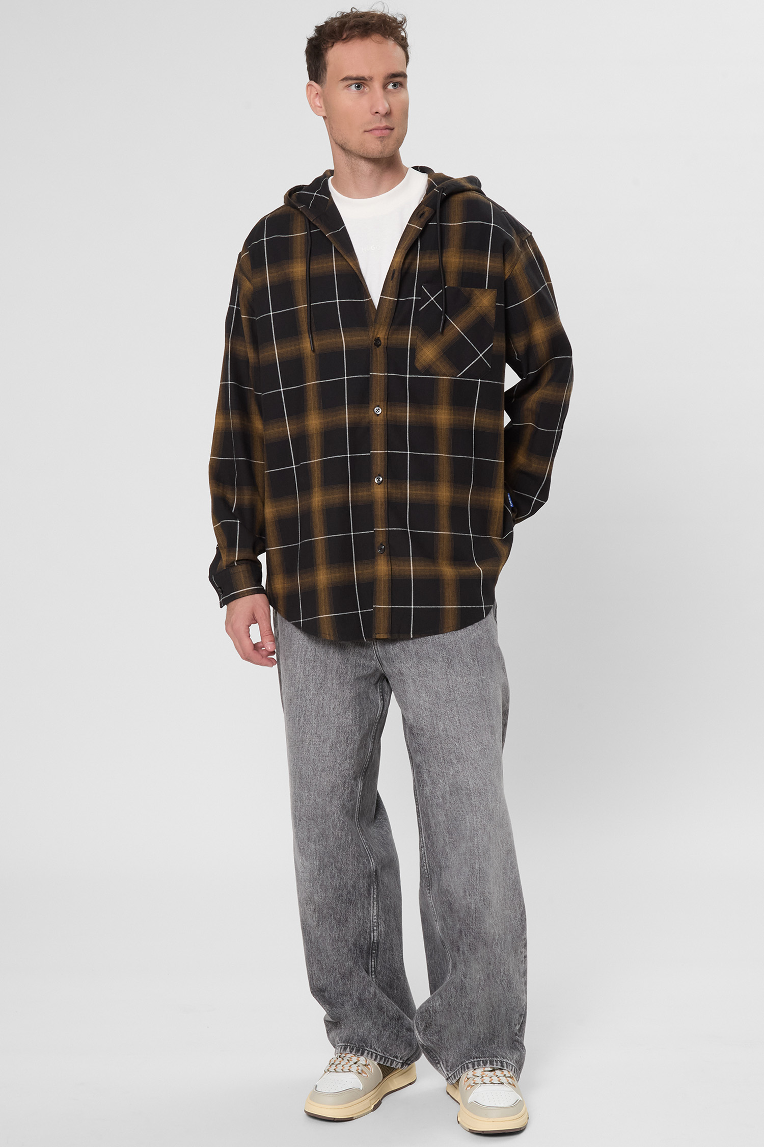 Чоловіча картата сорочка з капюшоном HUGO BLUE 50545262;352