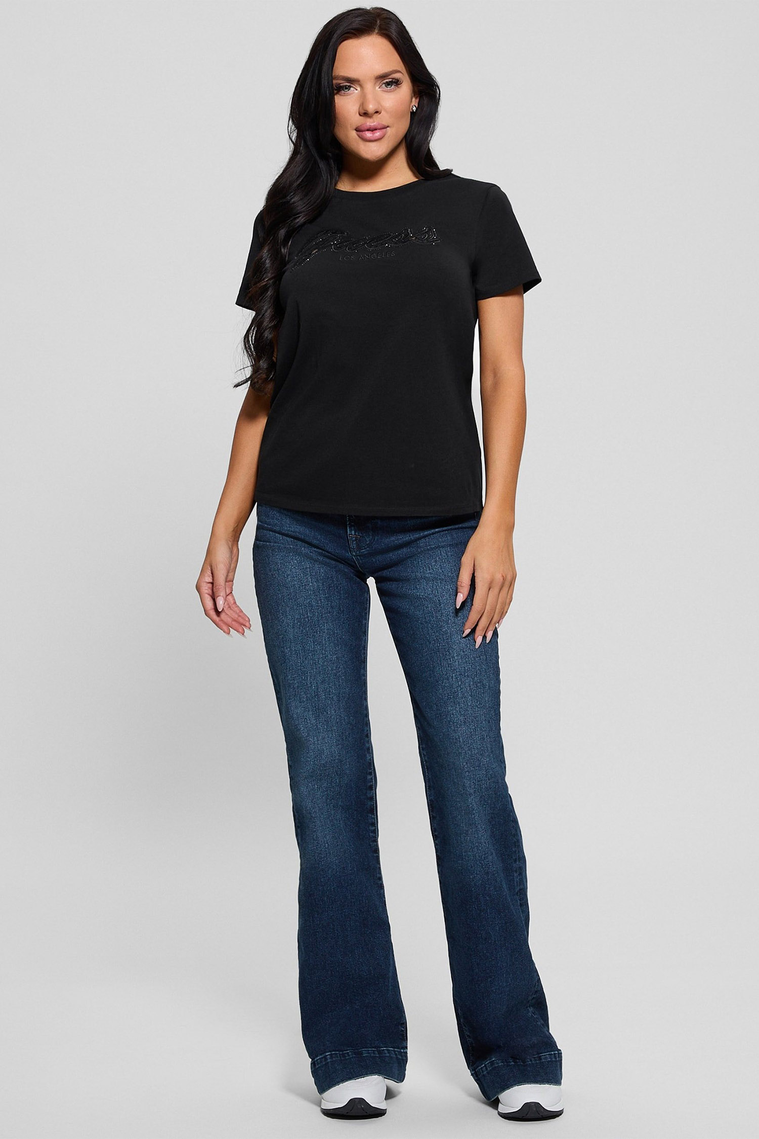 Женская черная футболка Guess W5RI08.K9RM1;JBLK