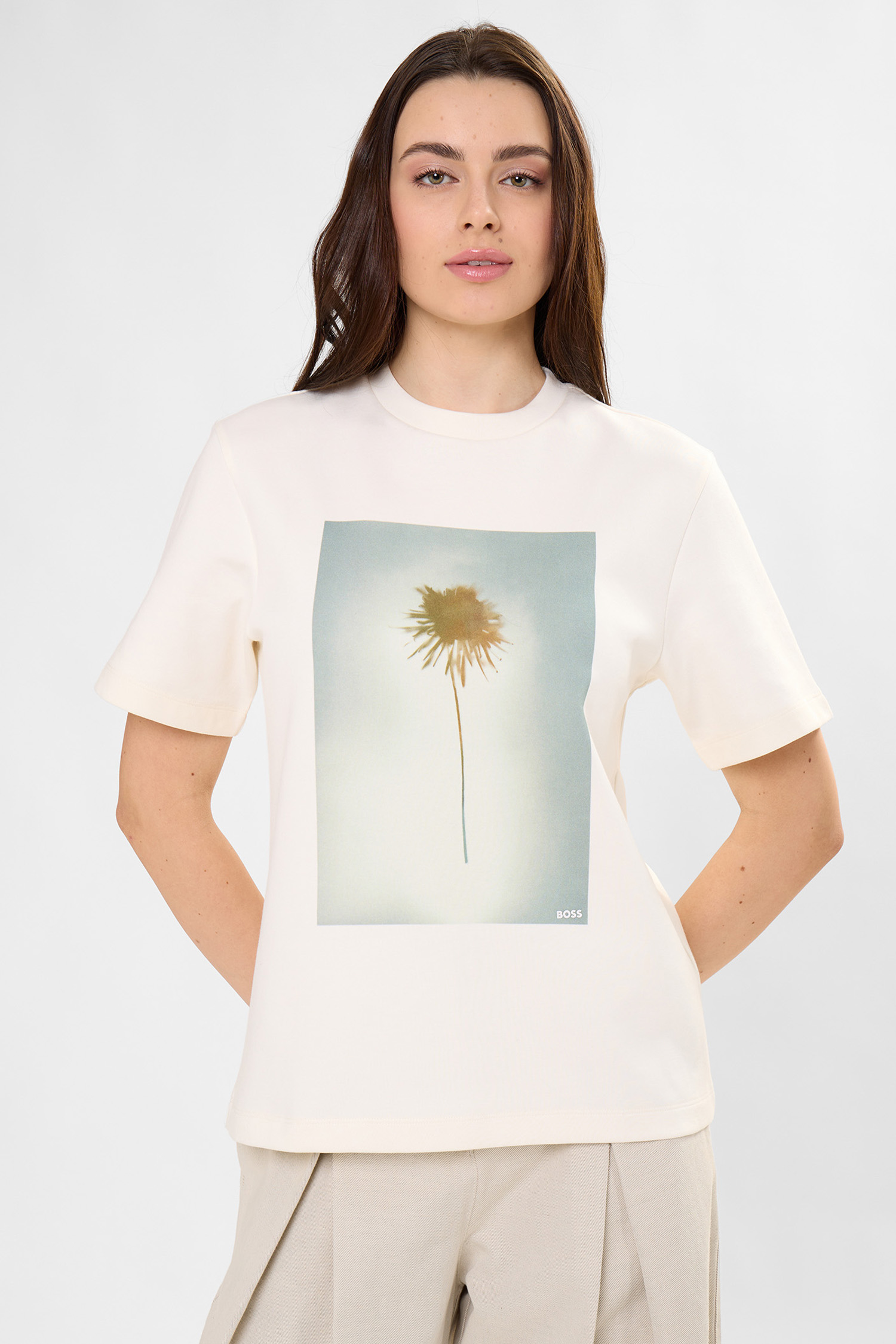 Жіноча біла футболка BOSS 50563277;118