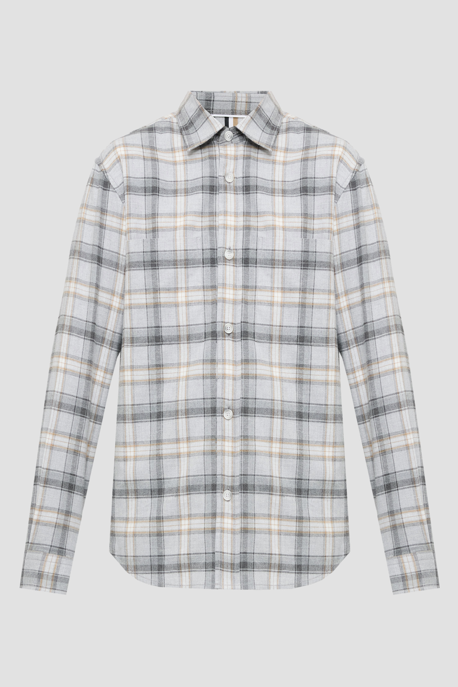 Мужская серая рубашка в клетку BOSS 50550646;030