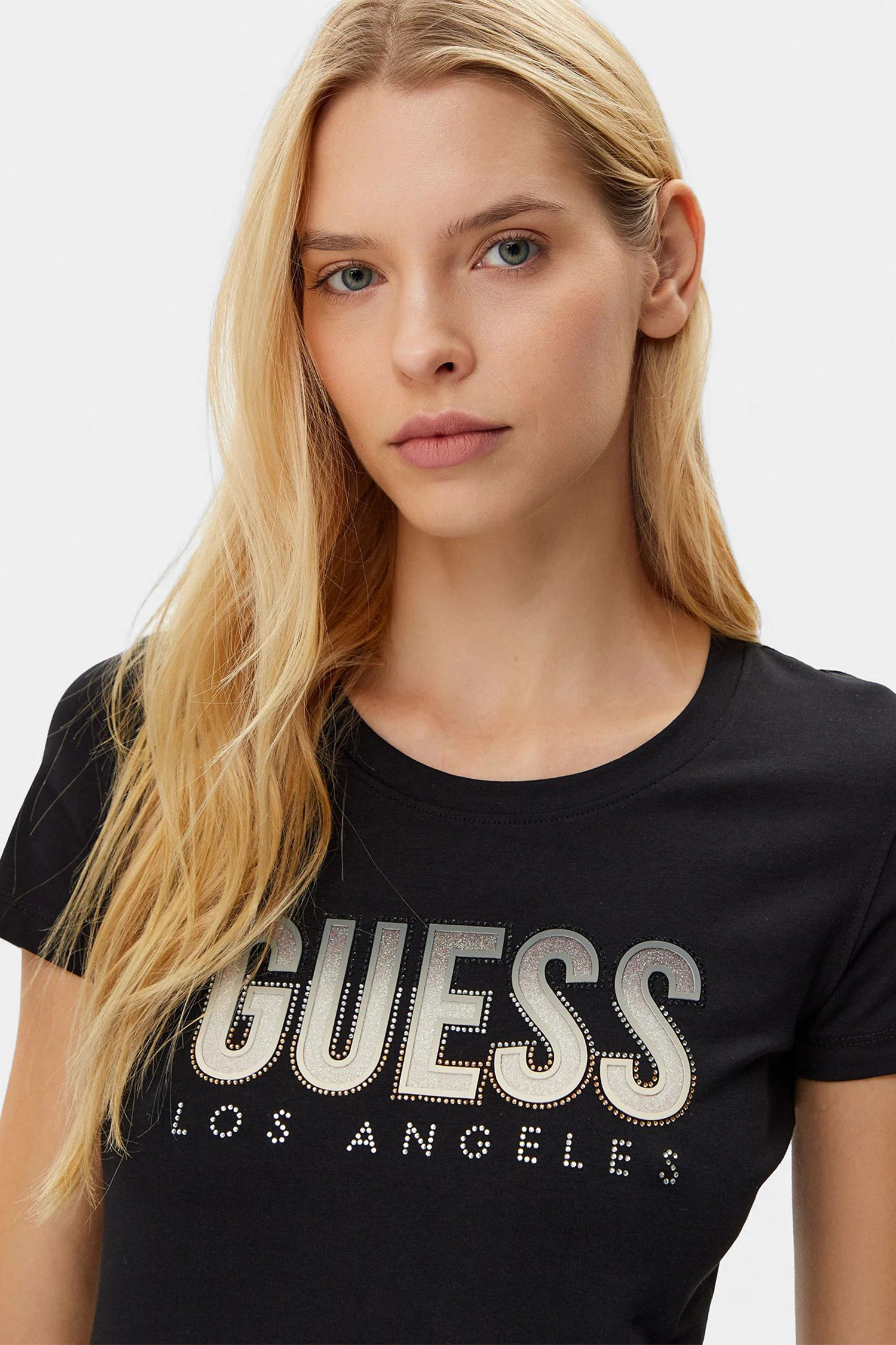Жіноча чорна футболка Guess W5GI14.J1314;JBLK