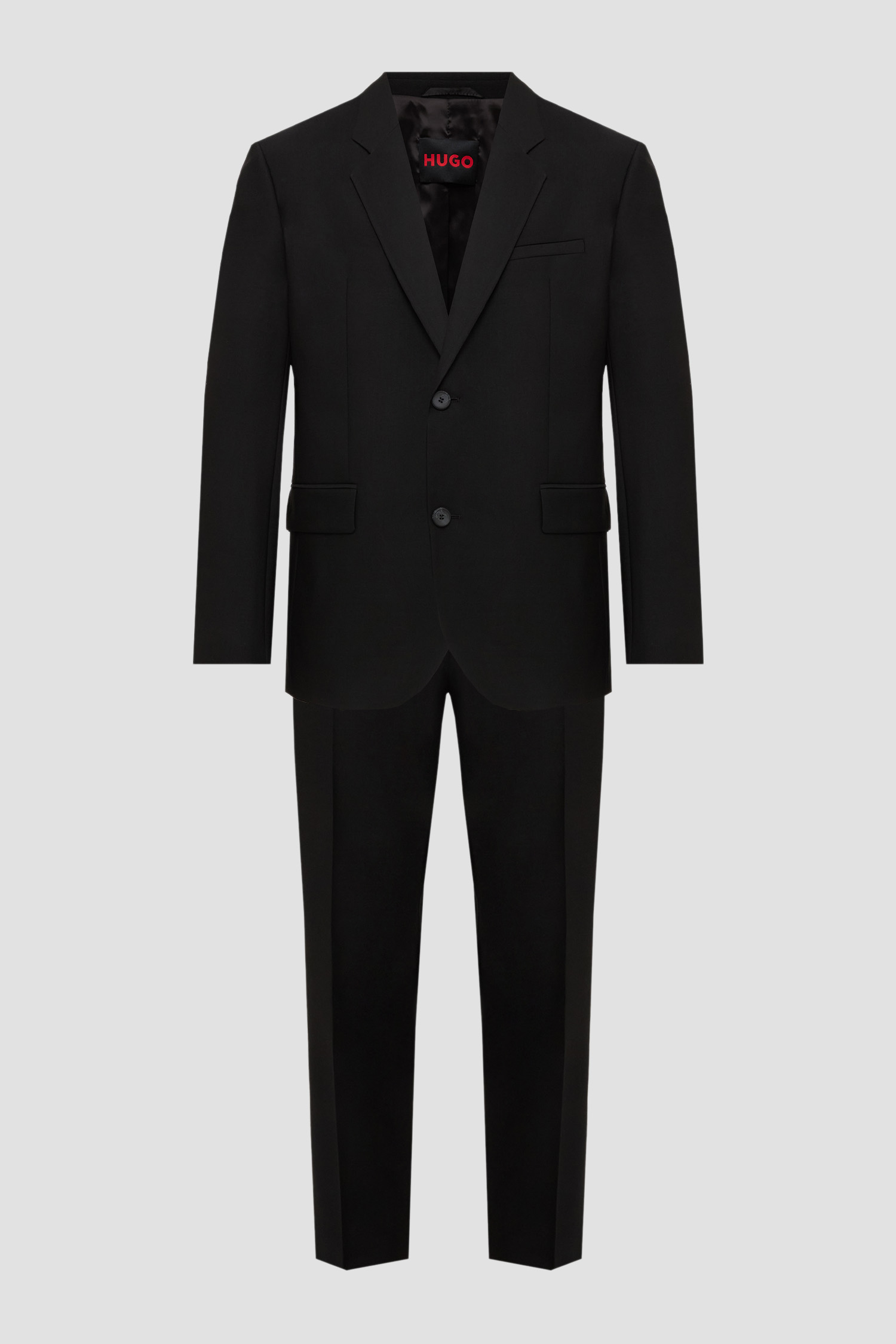 Чоловічий чорний вовняний костюм (піджак, брюки) HUGO 50547210;001