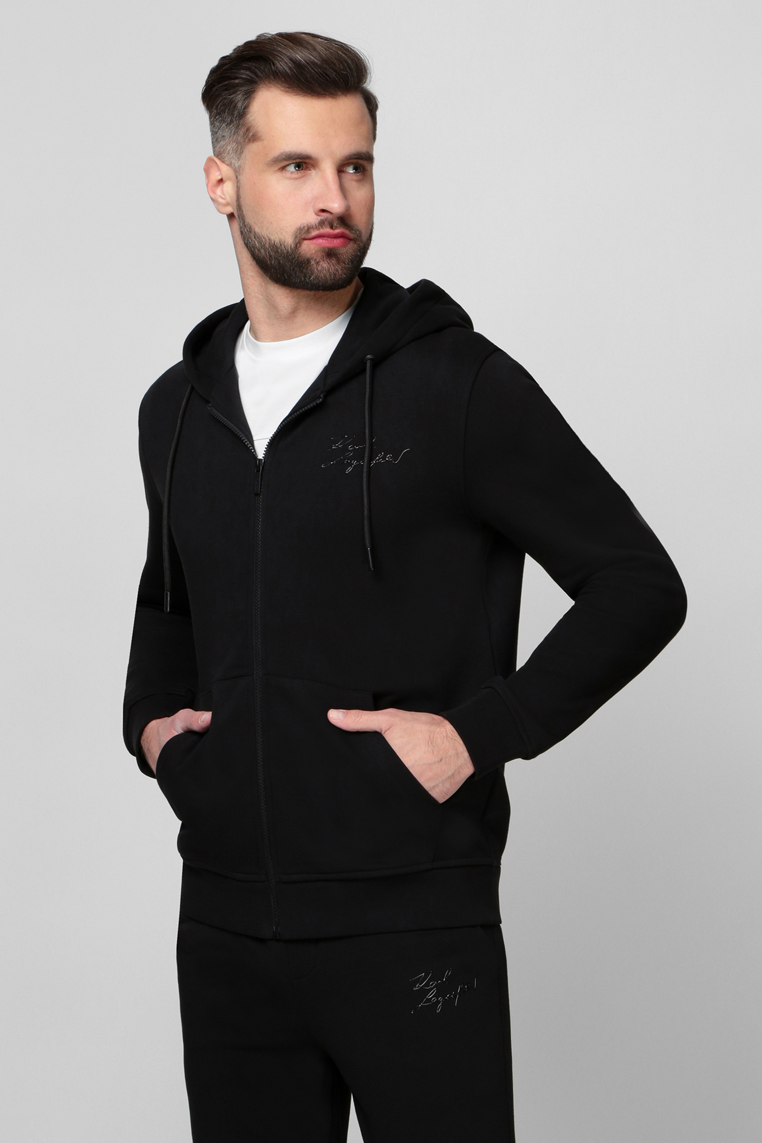 Чоловіча чорна кофта на блискавці Karl Lagerfeld 521900.705402;990