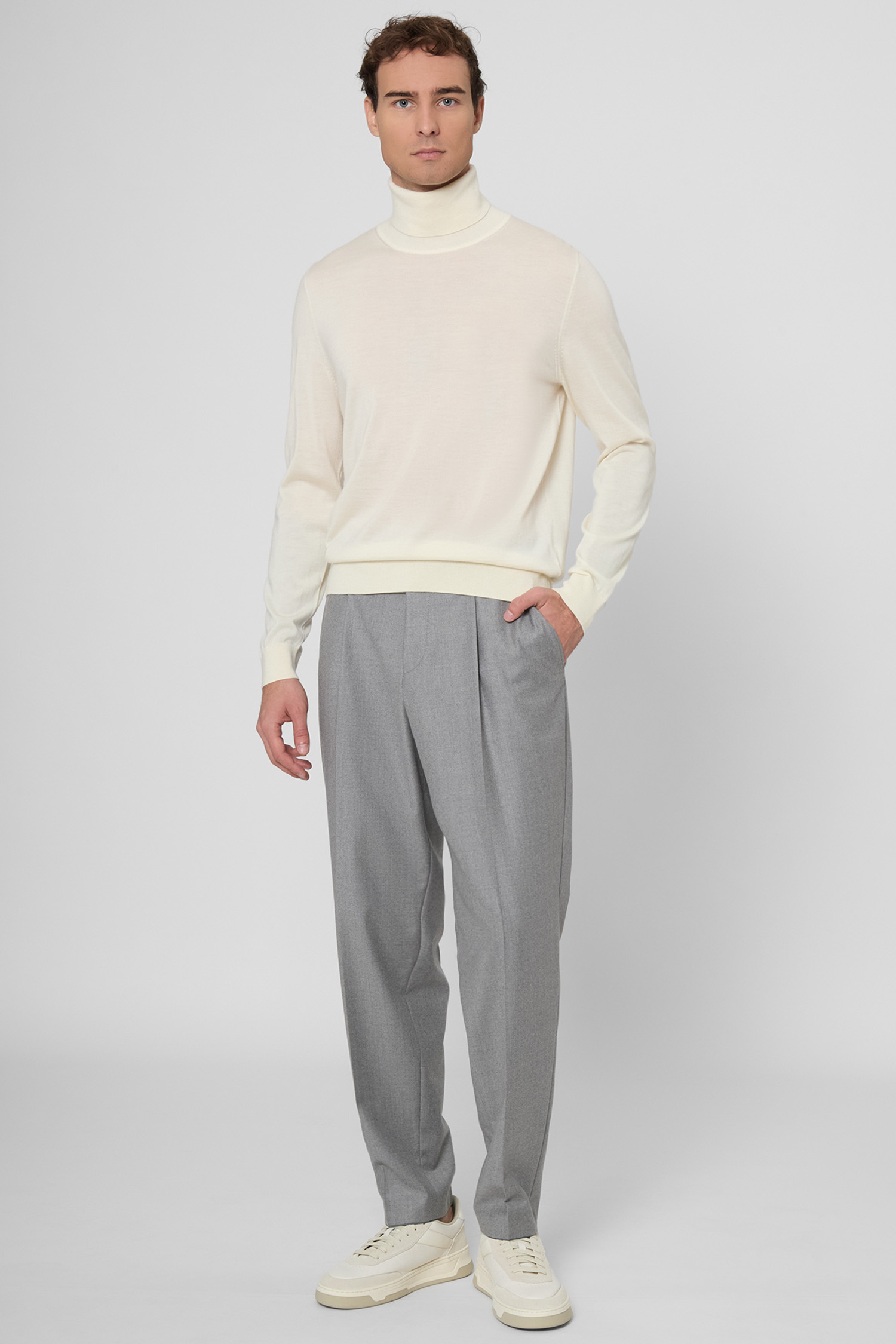 Чоловічі сірі вовняні брюки BOSS 50551829;041