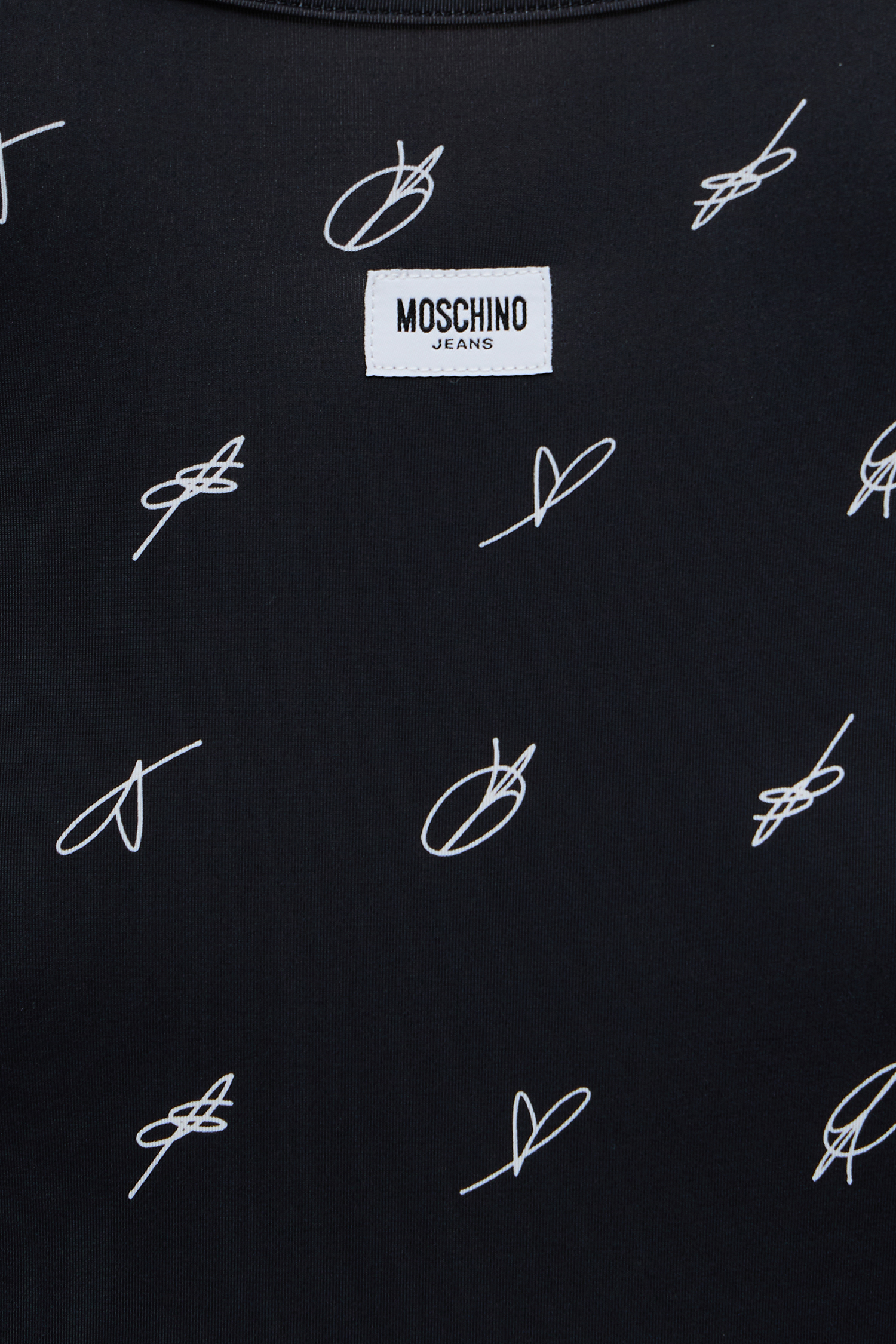 Женское черное платье с узором Moschino V0446.3249;1555