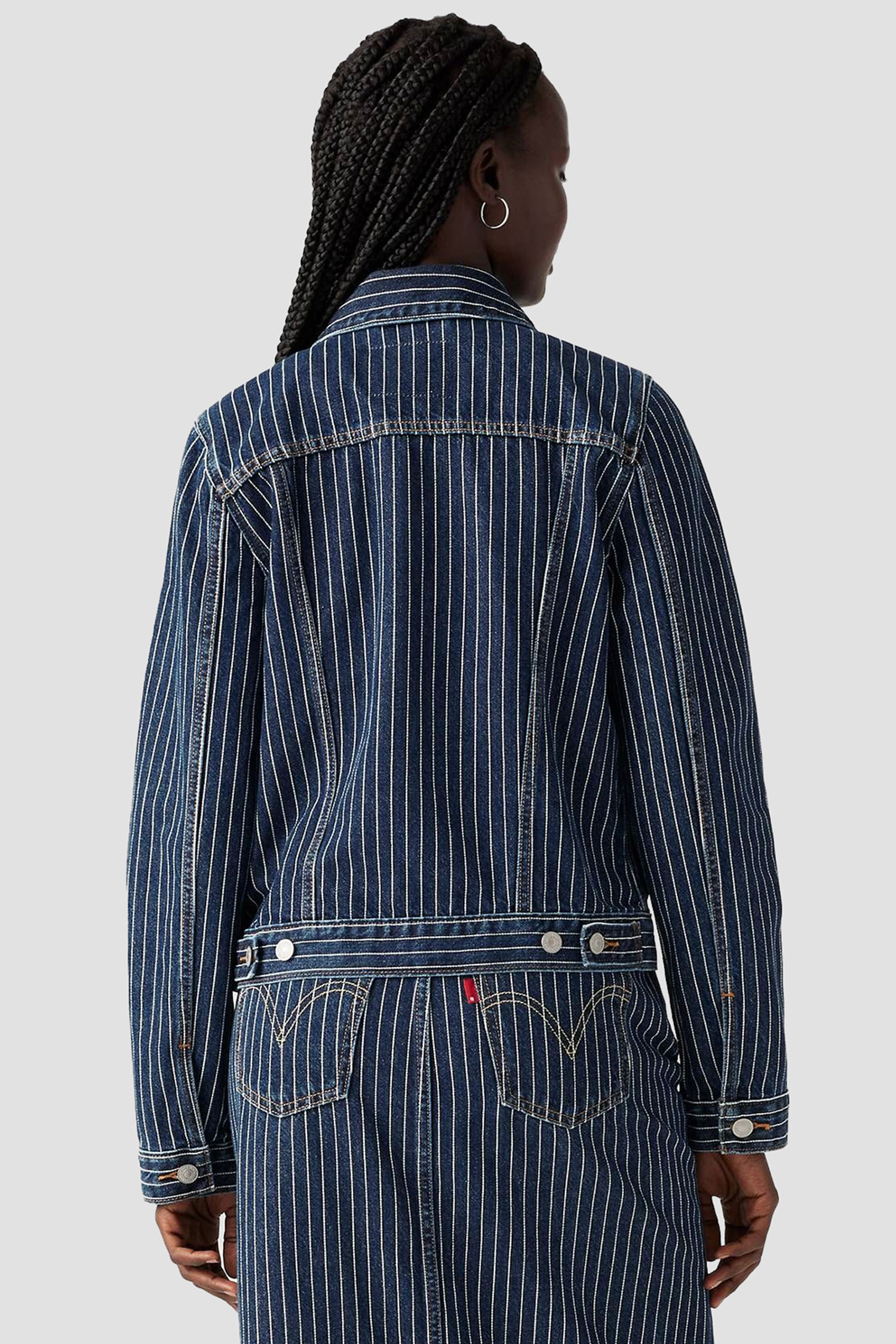 Женская темно-синяя джинсовая куртка в полоску Levi’s® 29945;0198