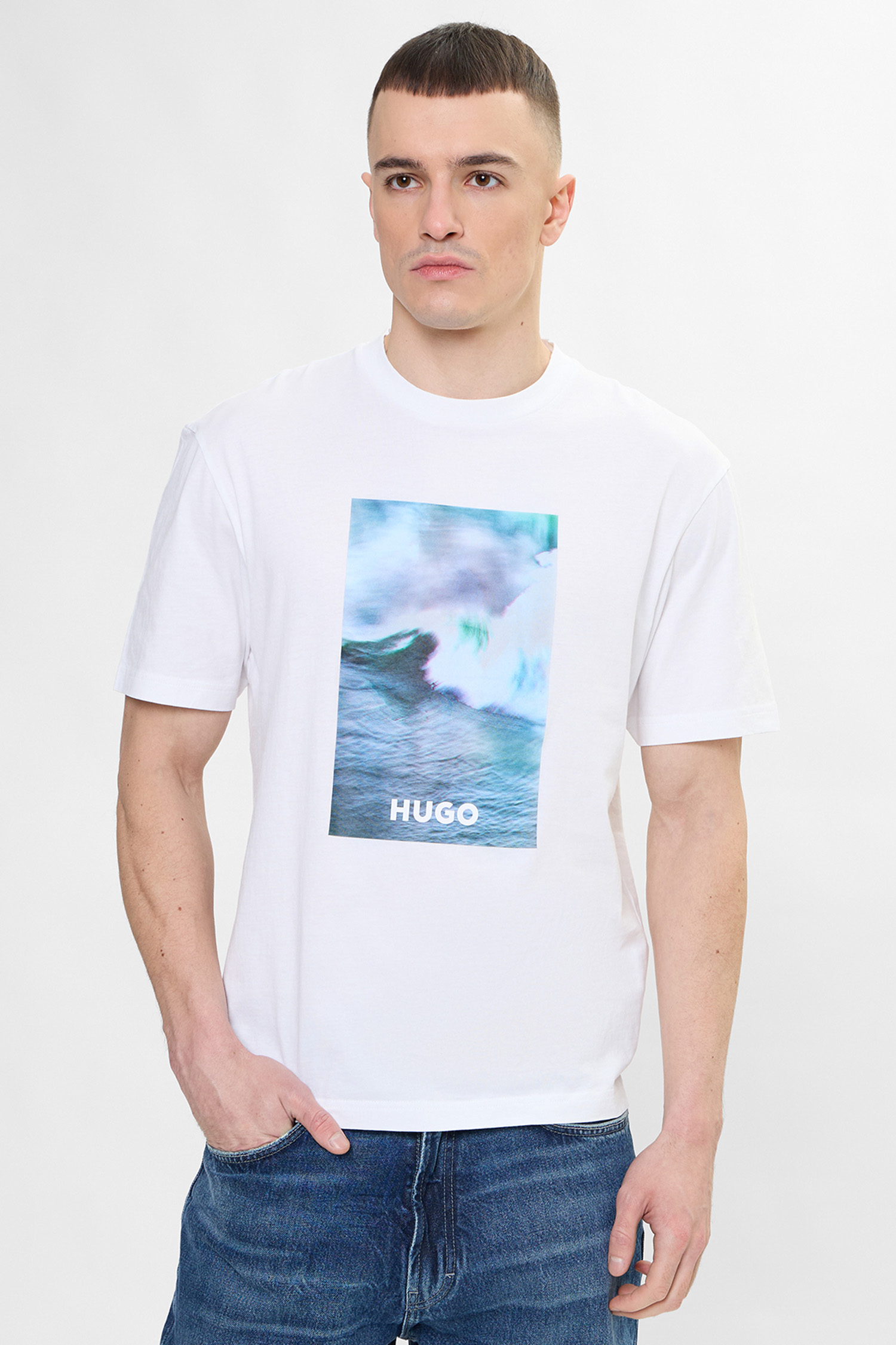 Чоловіча біла футболка HUGO BLUE 50554349;100