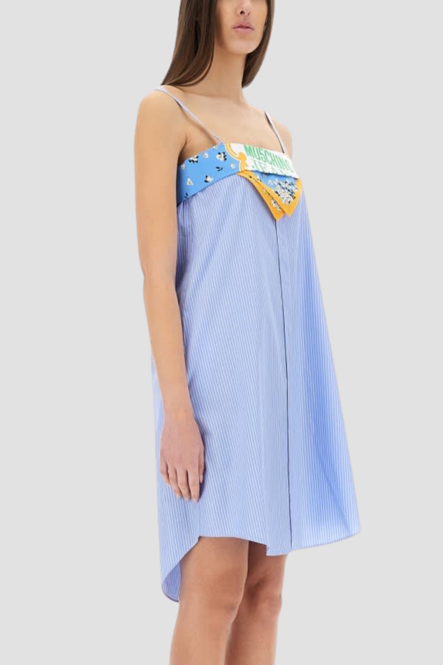 Женский голубой сарафан в полоску Moschino A0468.3725;1303