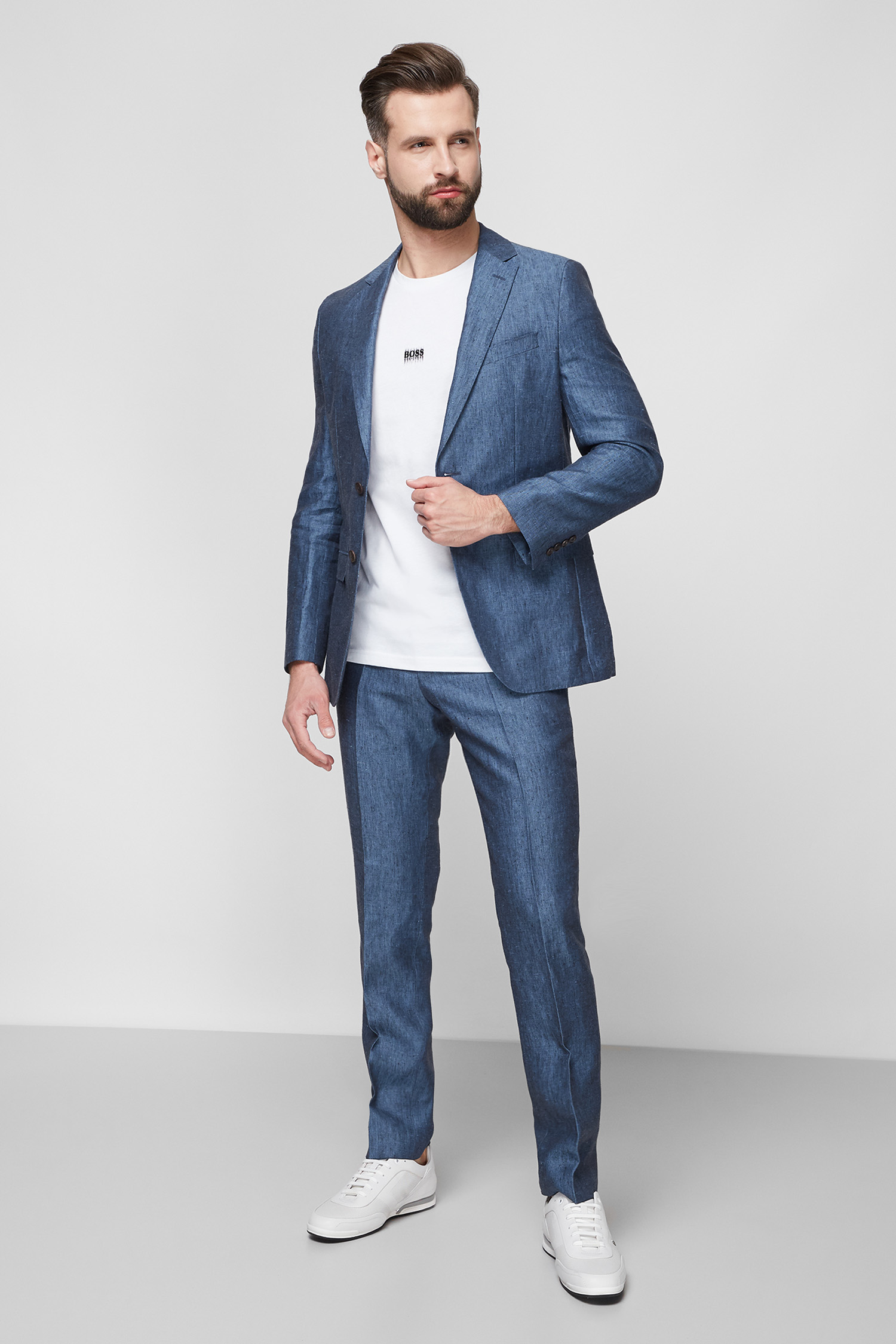Мужской синий костюм (пиджак, брюки) BOSS 50450531;497