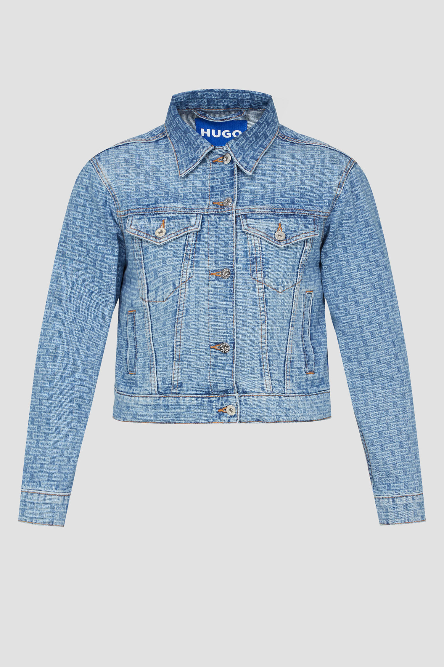 Женская синяя джинсовая куртка с узором HUGO BLUE 50513734;998