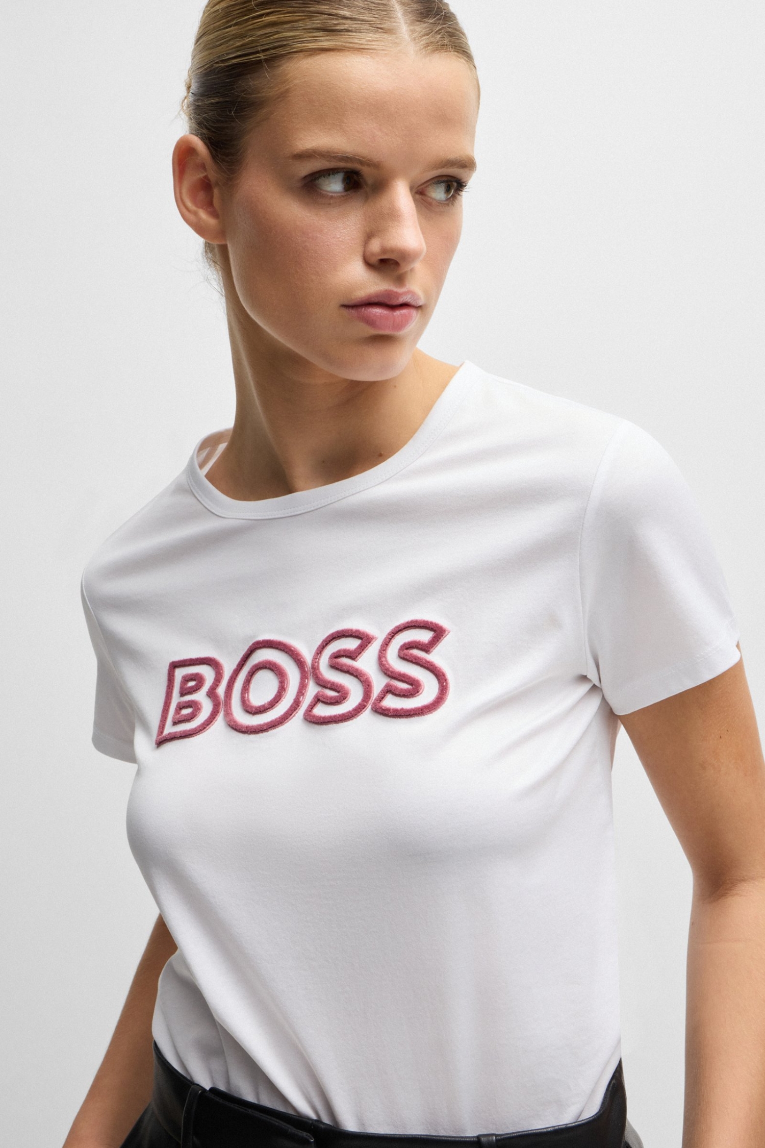 Женская белая футболка BOSS 50522209;100