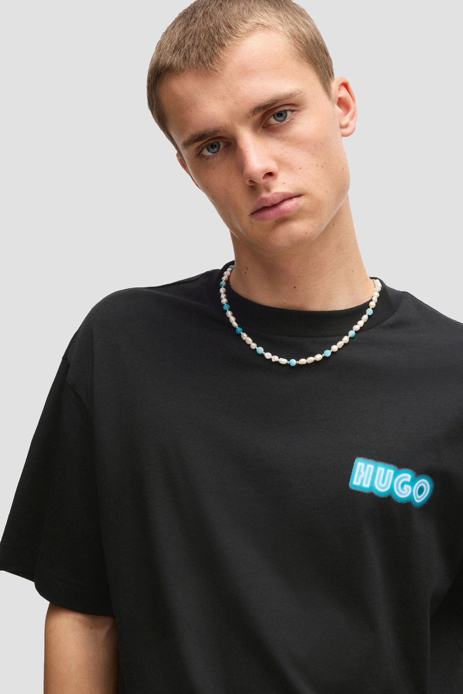 Мужская черная футболка HUGO 50538512;001
