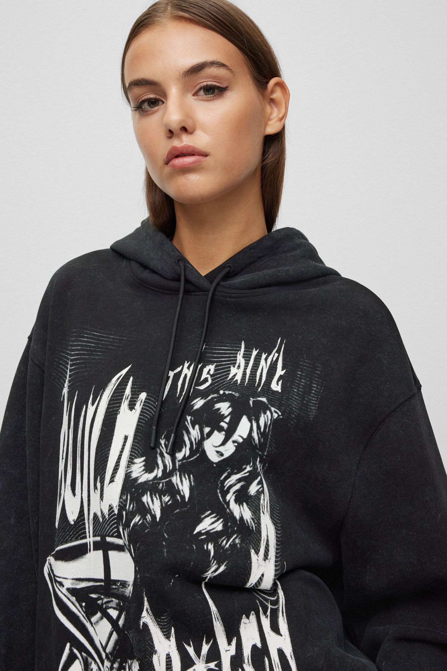 Женское черное худи HUGO х Bella Poarch HUGO 50508777;002