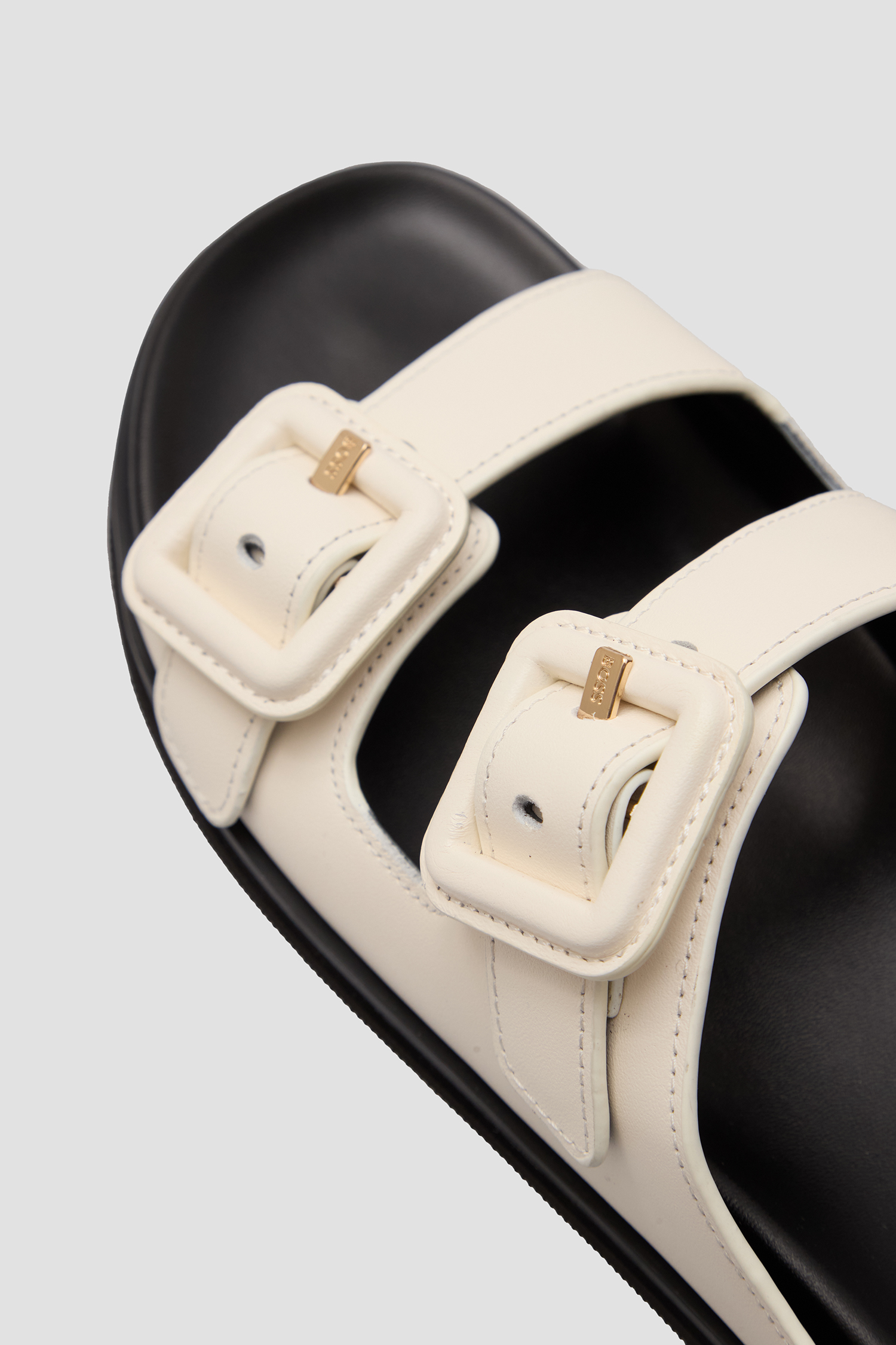 Жіночі білі шкіряні слайдери BOSS 50542329;118