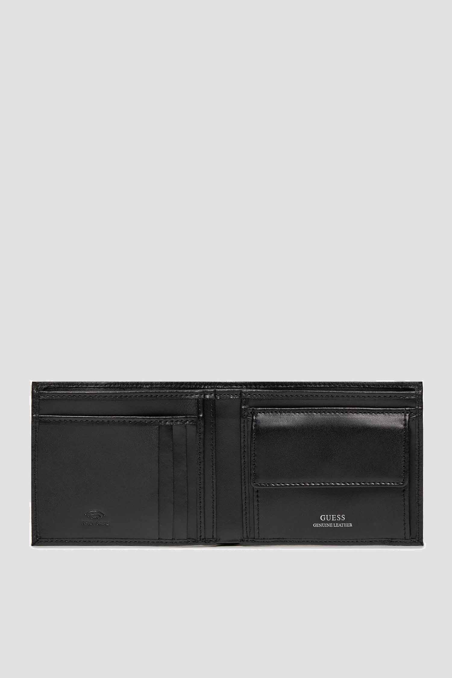 Мужской черный кожаный кошелек Guess SMFIDA.LEA20;BLA