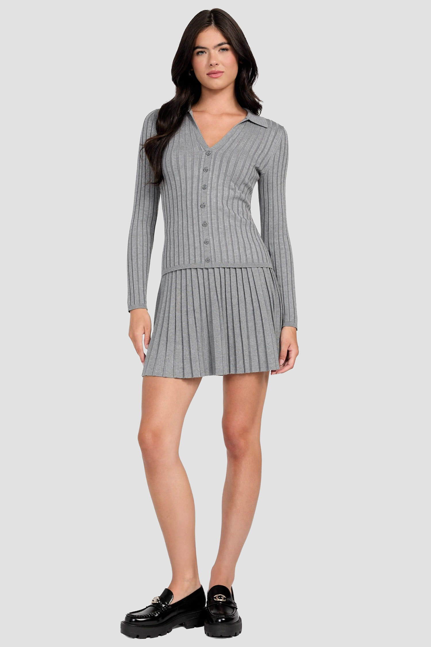 Женская серая плиссированная юбка Guess W5BD1O.Z2YK2;H91I