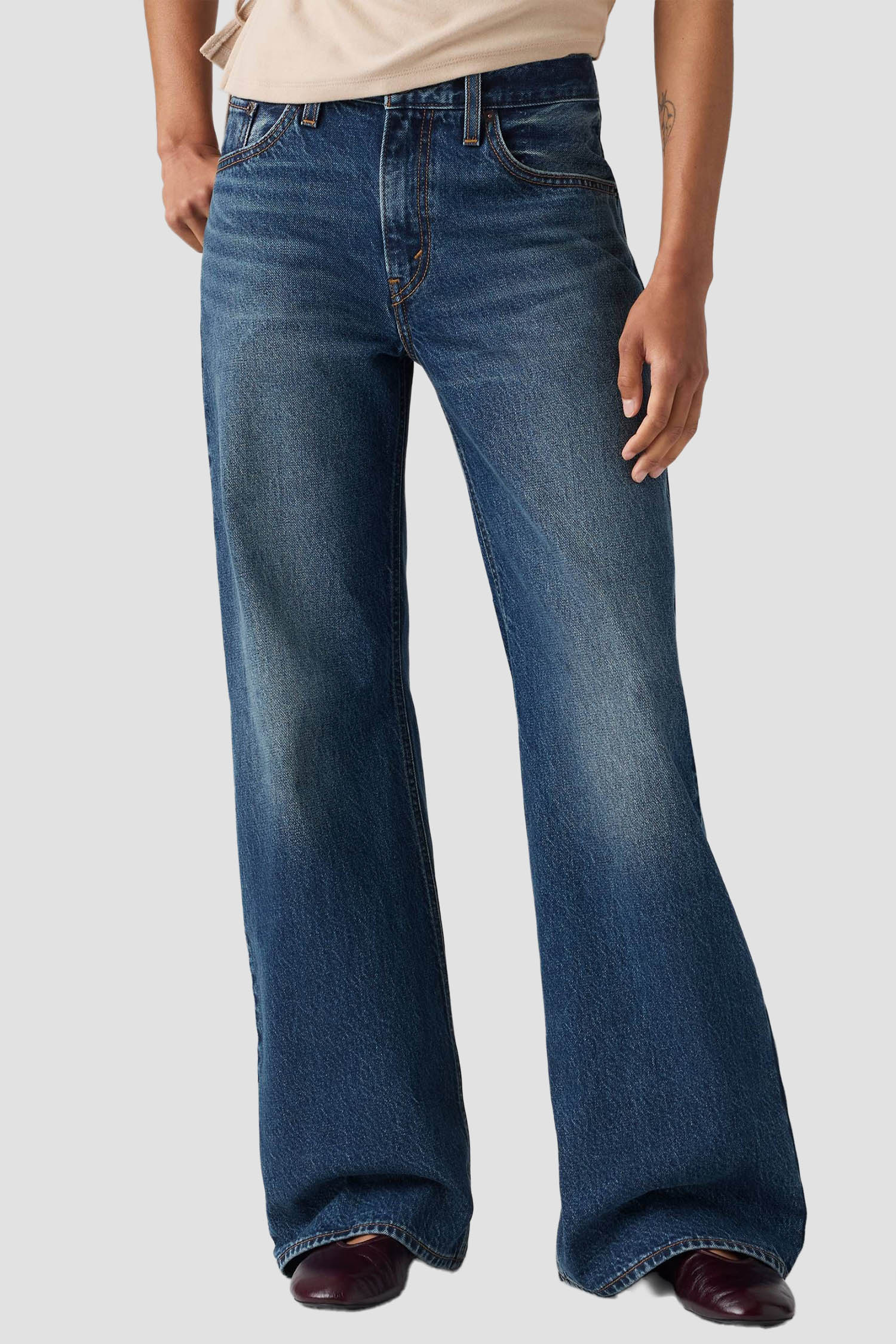 Женские синие джинсы Loose Boot Levi’s® 005DO;0005