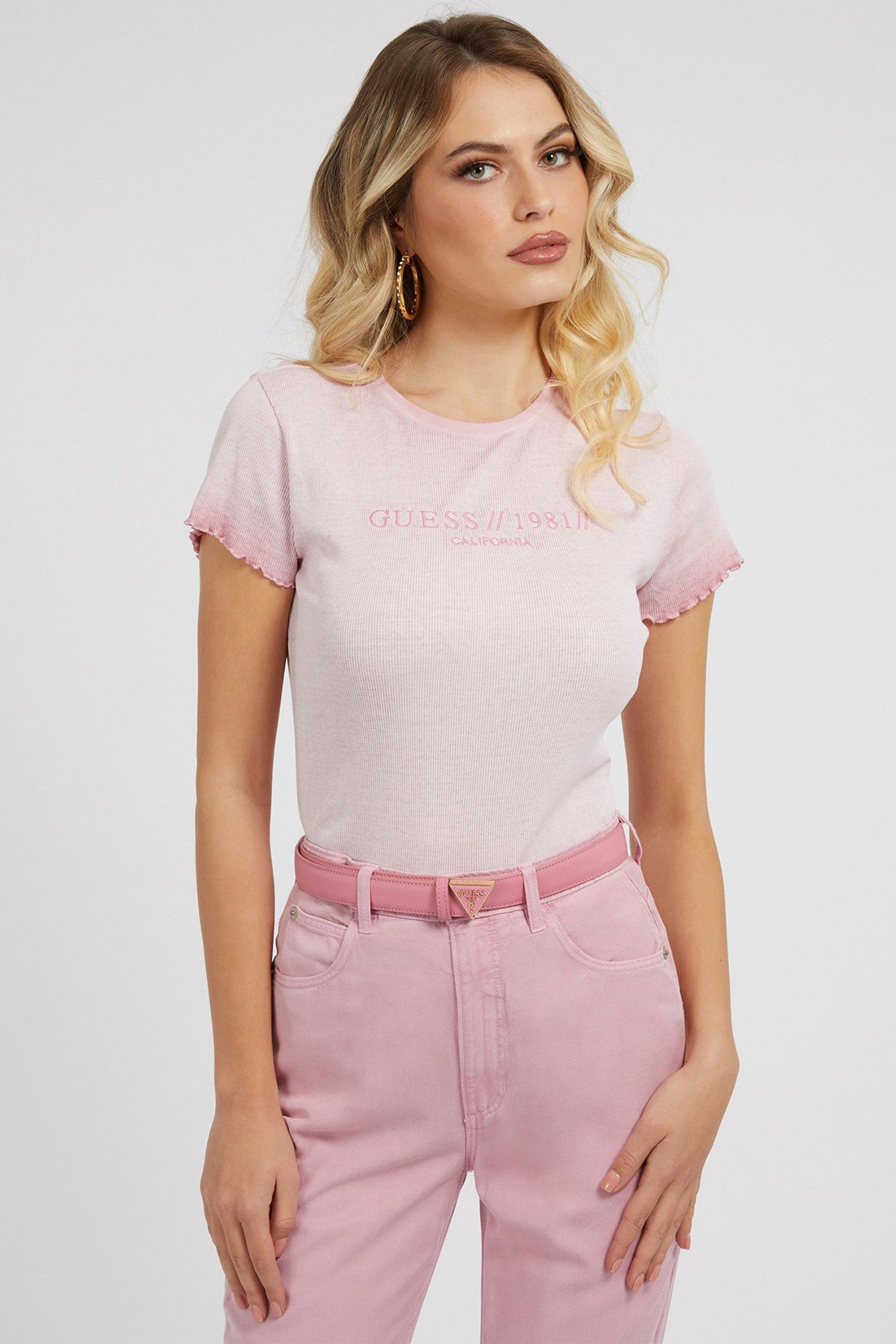 Женская розовая футболка Guess W2GI10.K1814;F66N