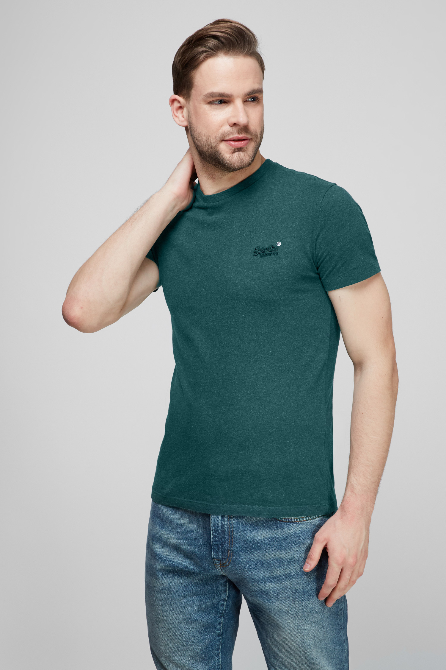 Мужская темно-зеленая футболка SuperDry M1000020A;R6T — Ultrashop
