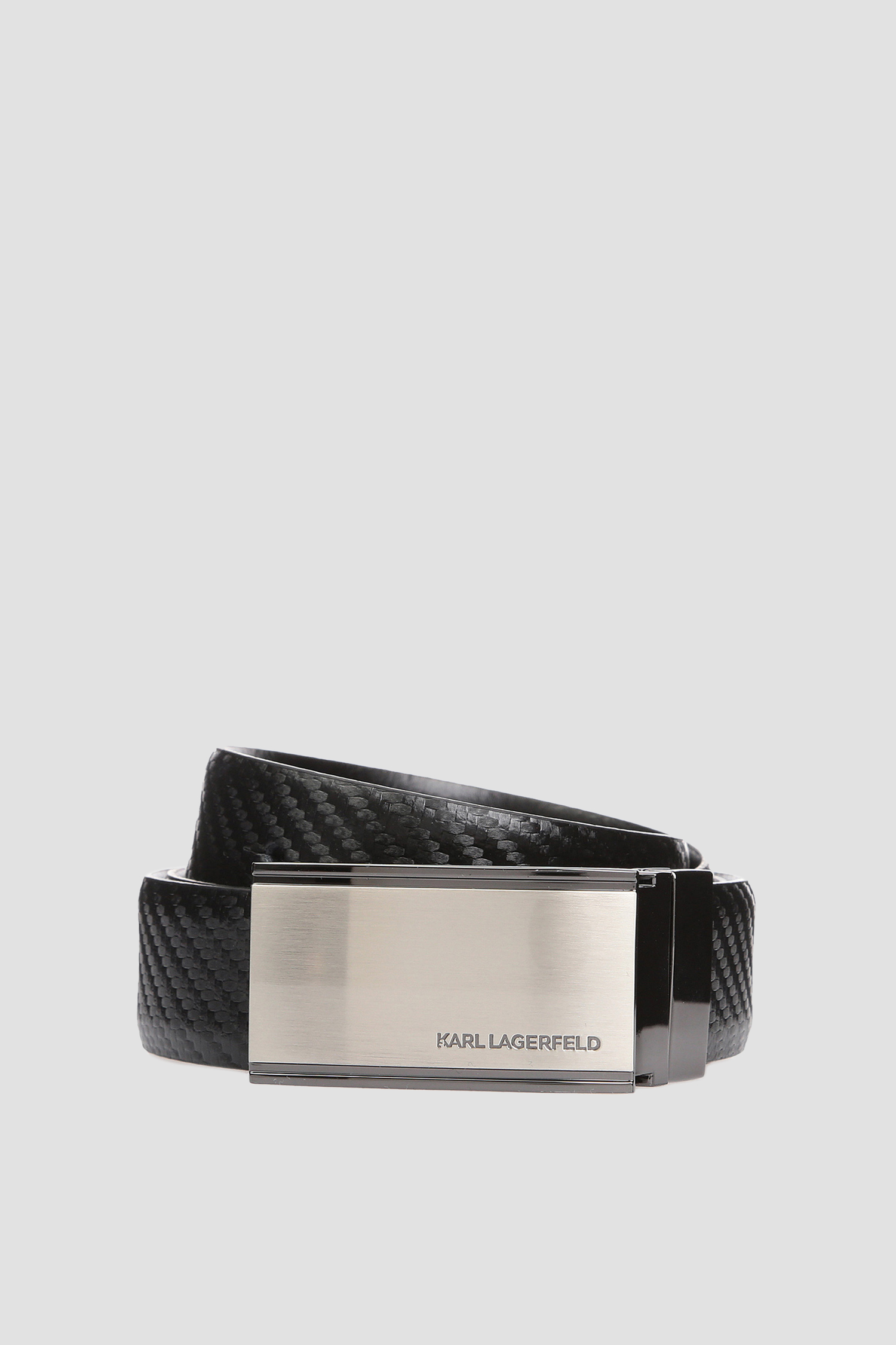 Мужской черный двусторонний кожаный ремень Karl Lagerfeld 582434.815300;990