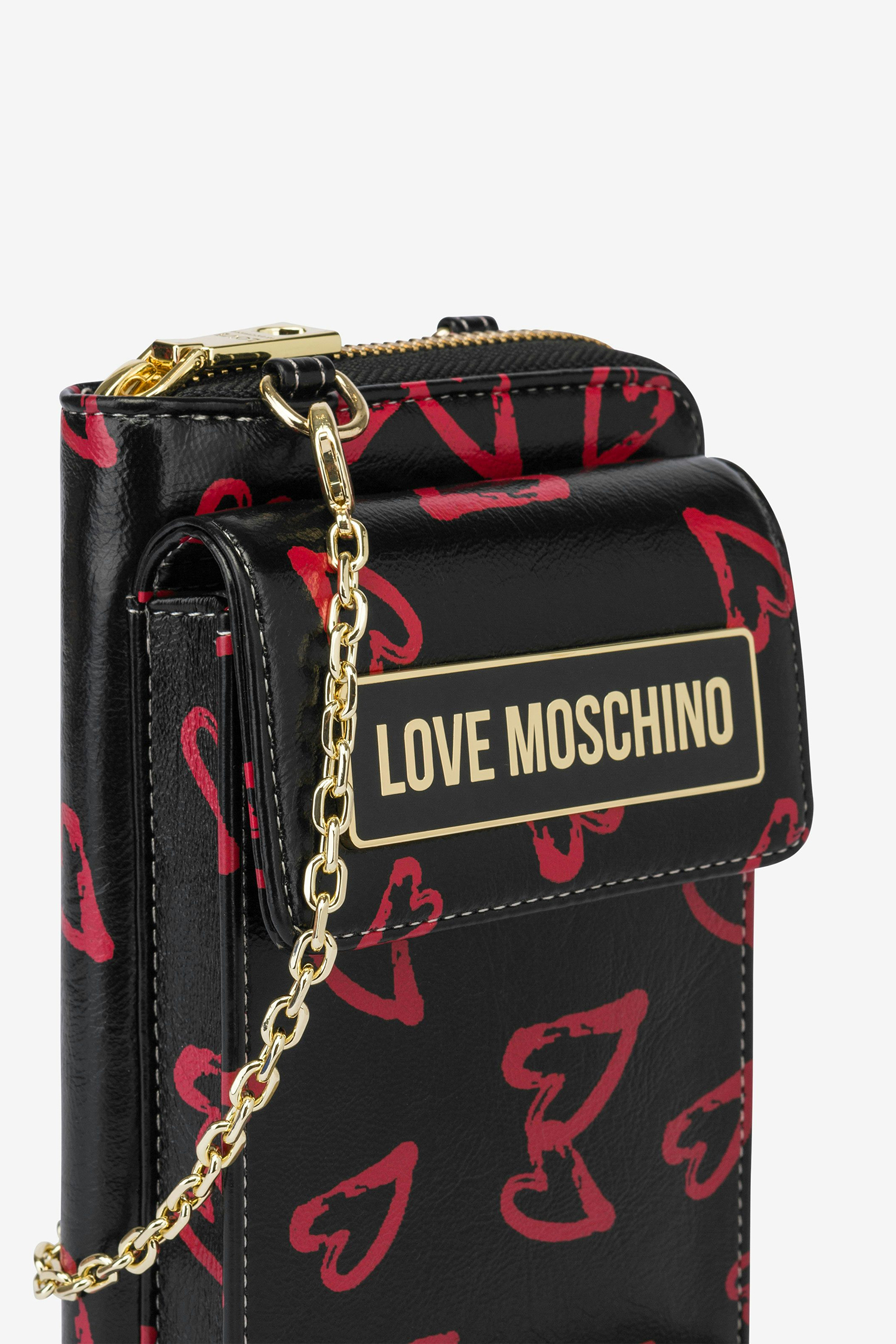 Женский черный кошелек с узором Moschino JC5701PP0I.KM1;00A