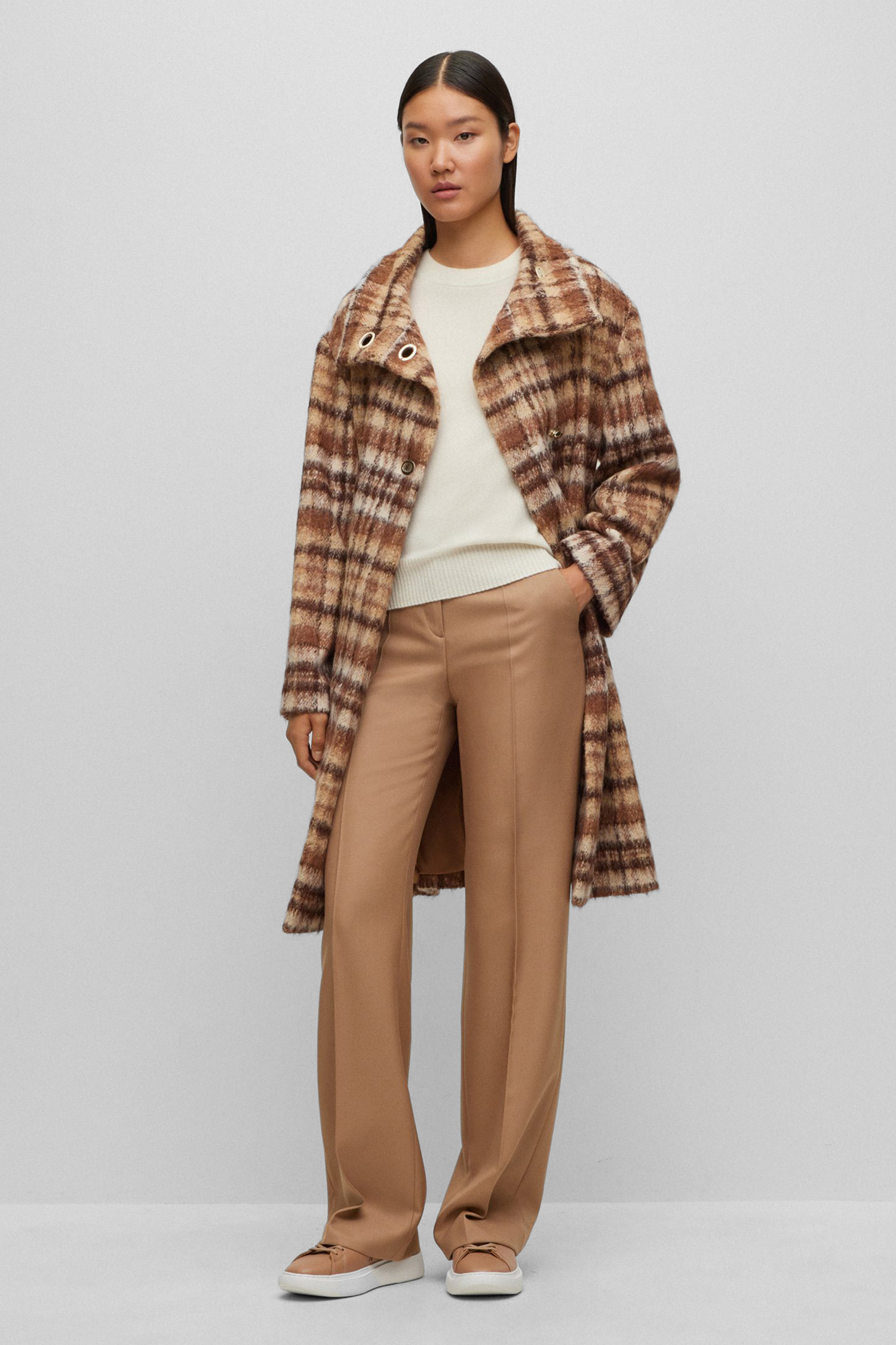 Женский белый кашемировый джемпер BOSS 50493845;962